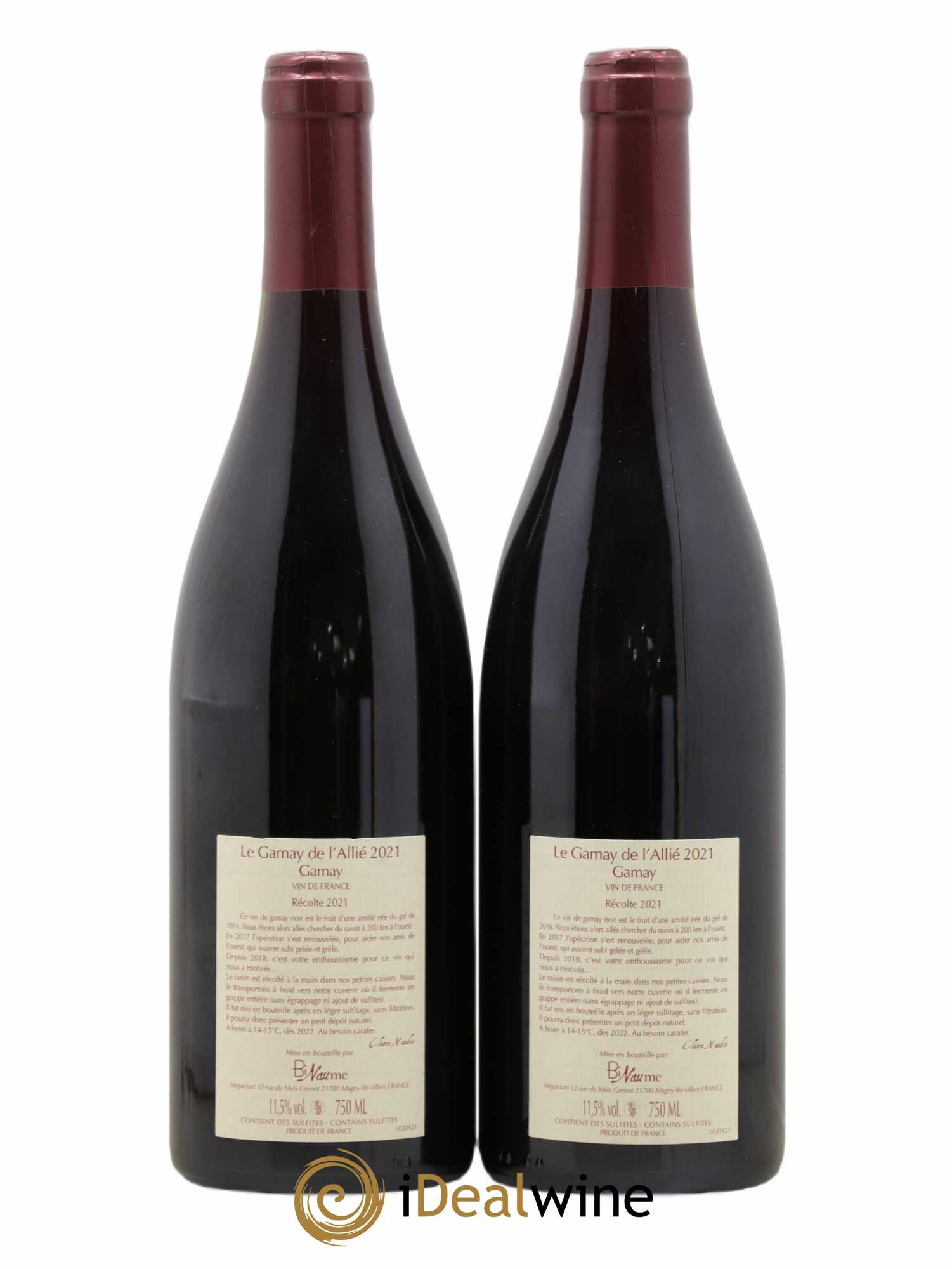 Vin de France Le Gamay de l'Allié Naudin-Ferrand (Domaine) 2021 - Lot de 2 bouteilles - 1