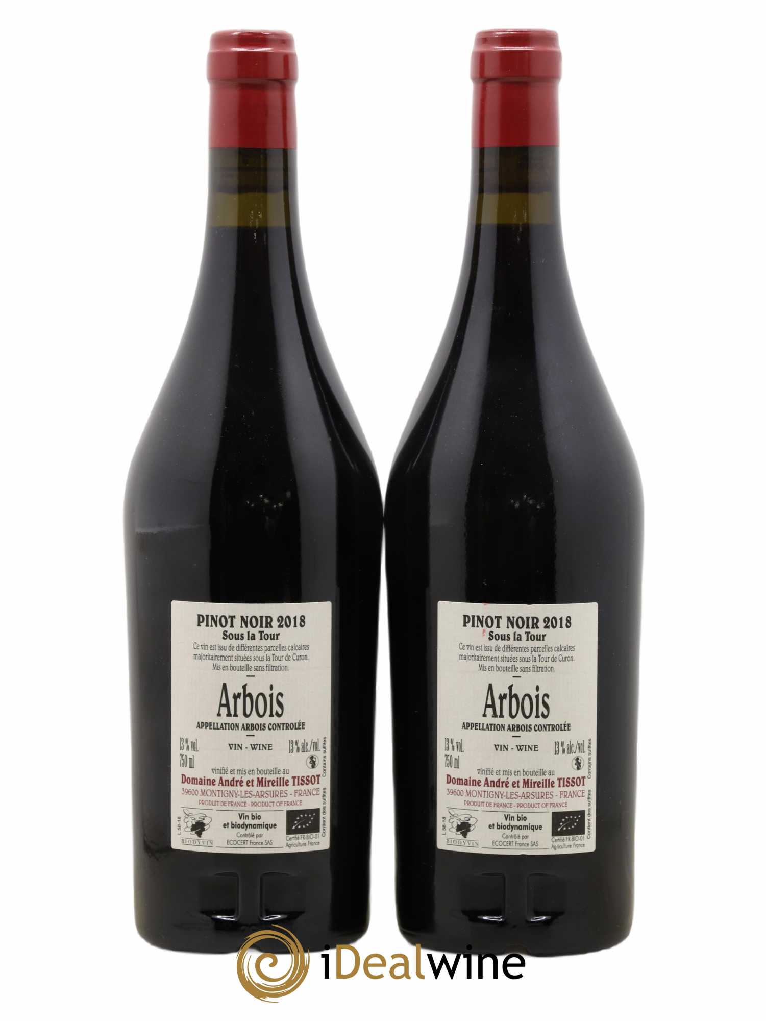 Arbois Sous la Tour Pinot Noir Bénédicte et Stéphane Tissot 2018 - Lotto di 2 bottiglie - 1