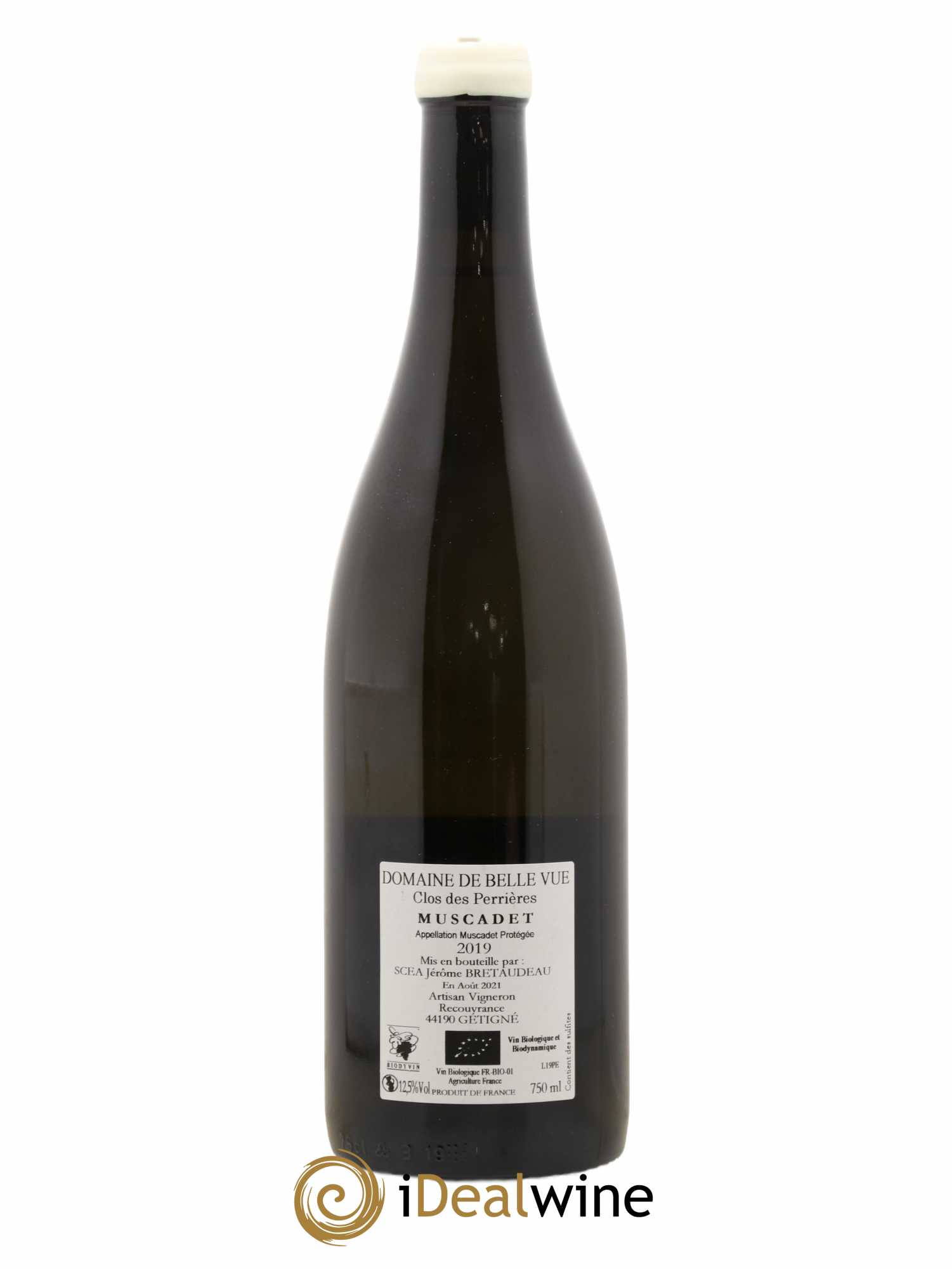 Muscadet-Sèvre-et-Maine Granite Clos des Perrières Jérôme Bretaudeau - Domaine de Bellevue 2019 - Lot de 1 bouteille - 1