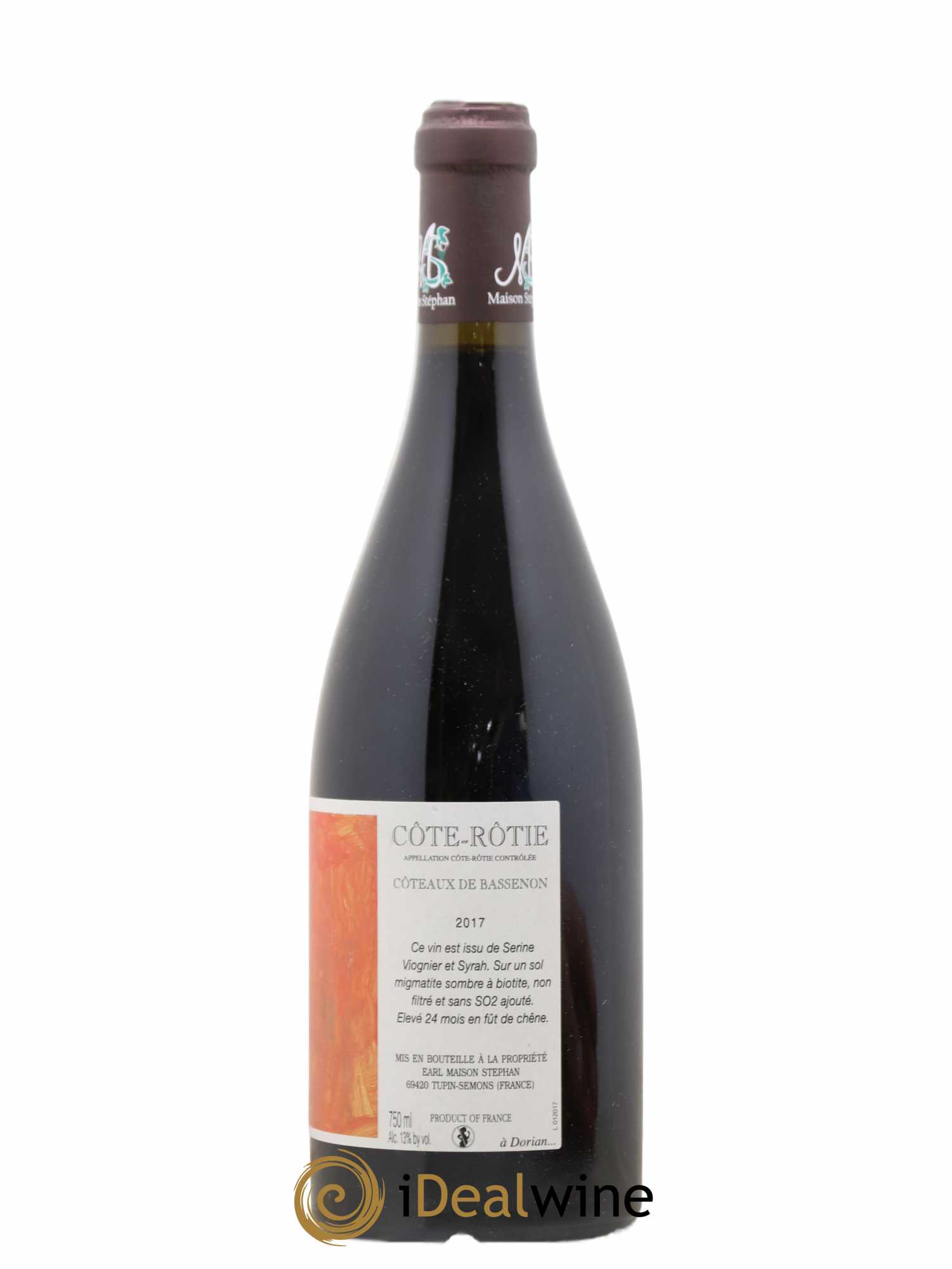 Côte-Rôtie Coteaux de Bassenon Jean-Michel Stephan 2017 - Lot de 1 bouteille - 1