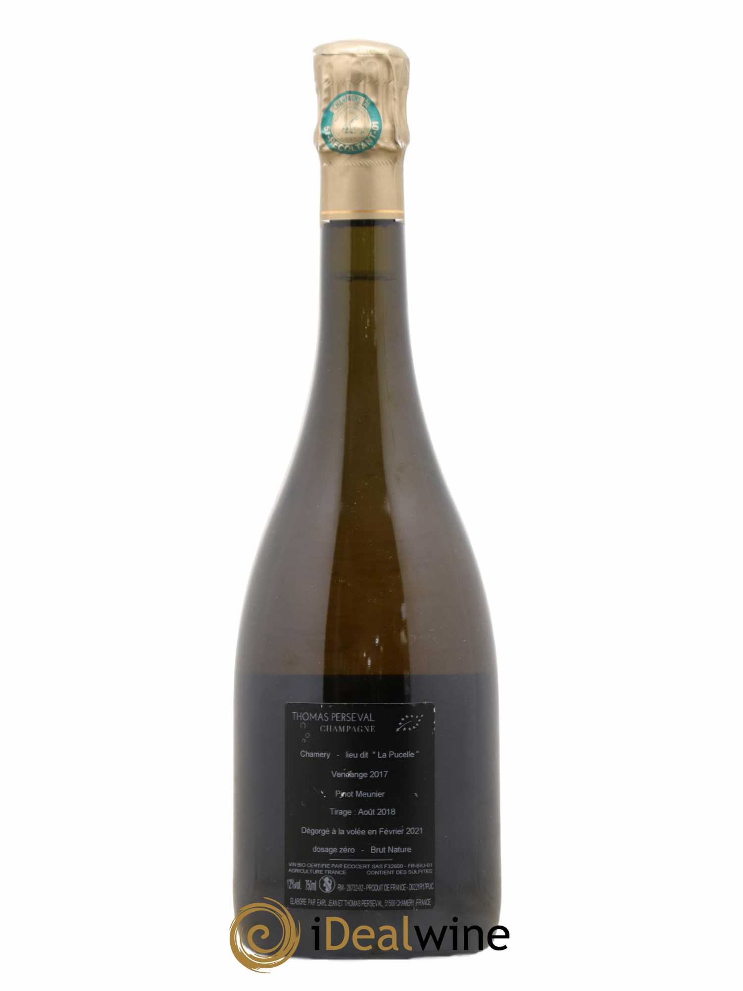 Champagne Les Pucelles Thomas Perseval 2017 - Lot de 1 bouteille - 1