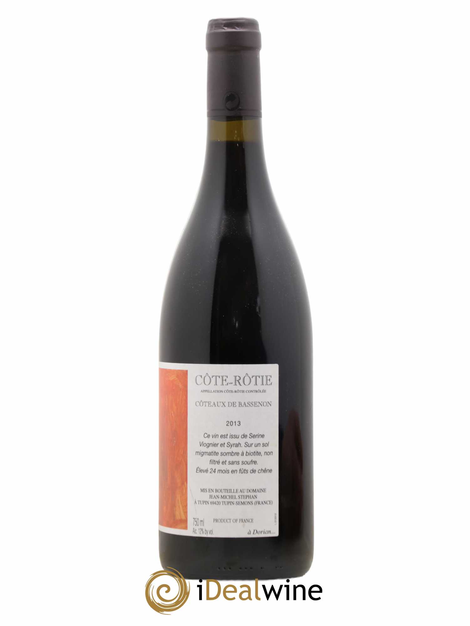 Côte-Rôtie Coteaux de Bassenon Jean-Michel Stephan 2013 - Lot de 1 bouteille - 1