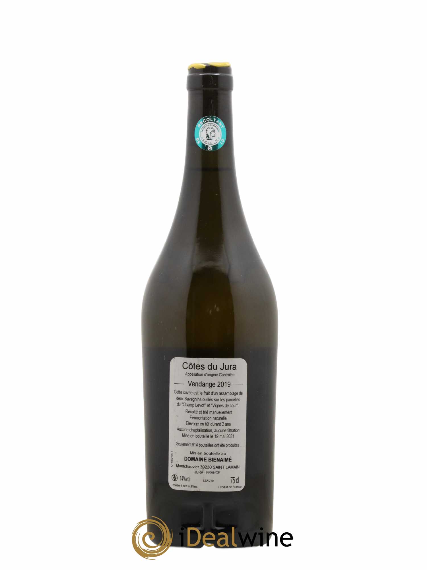 Côtes du Jura Savagnin Bruno Bienaime (no reserve) 2019 - Lot of 1 bottle - 1