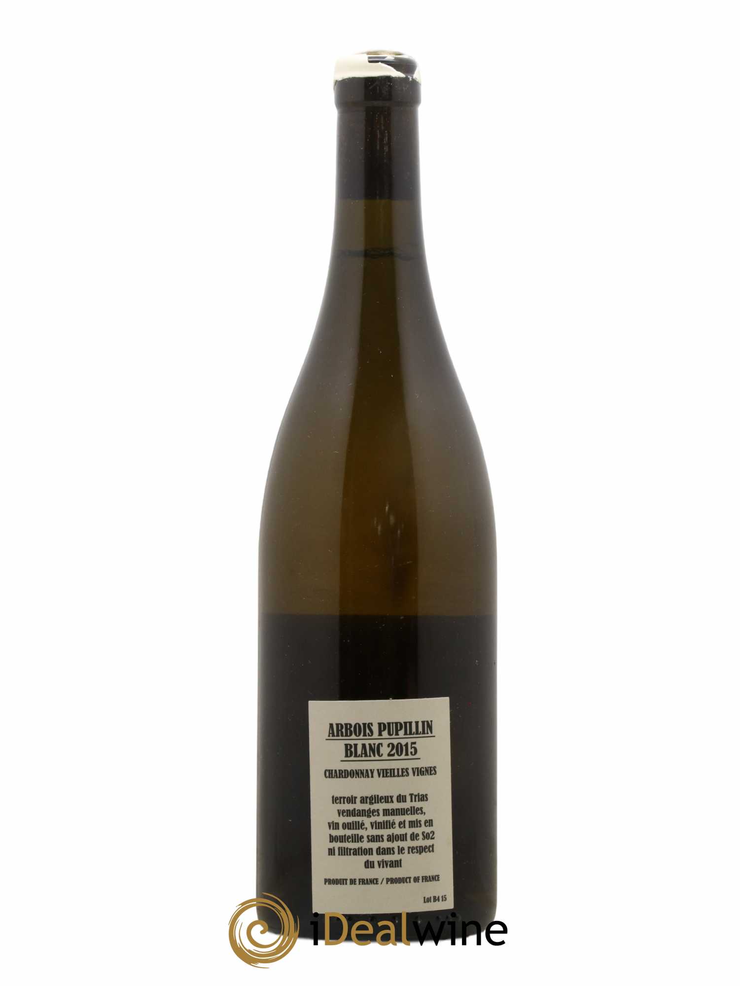 Arbois-Pupillin Chardonnay Vieilles vignes Adeline Houillon & Renaud Bruyère 2015 - Lot de 1 bouteille - 1