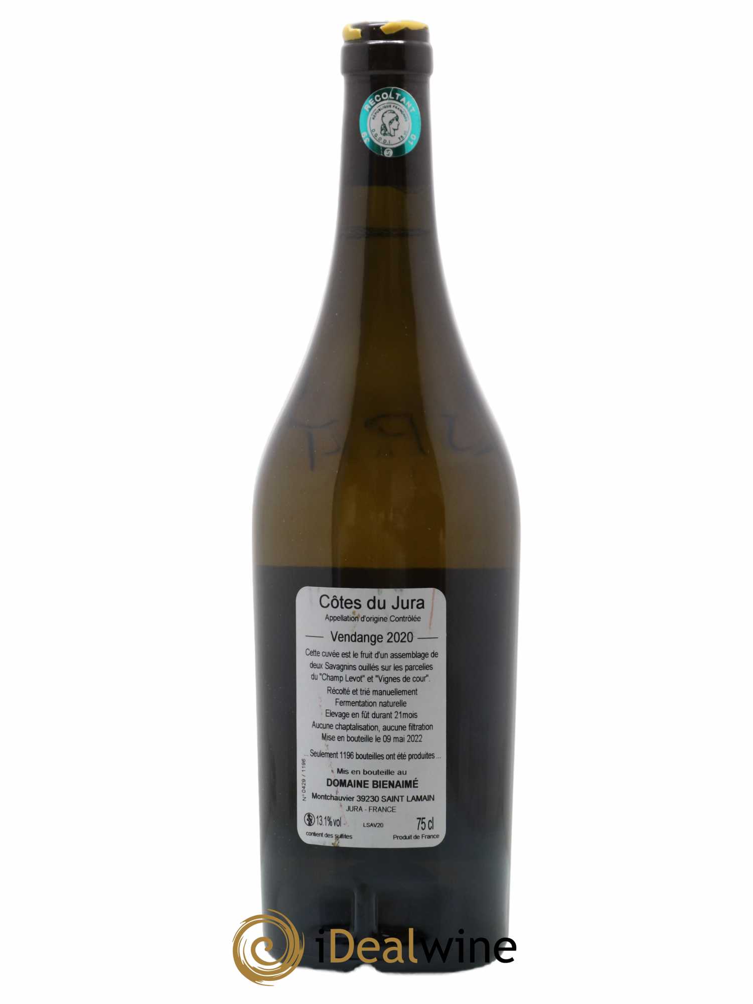 Côtes du Jura Savagnin Bruno Bienaimé 2020 - Lot de 1 bouteille - 1