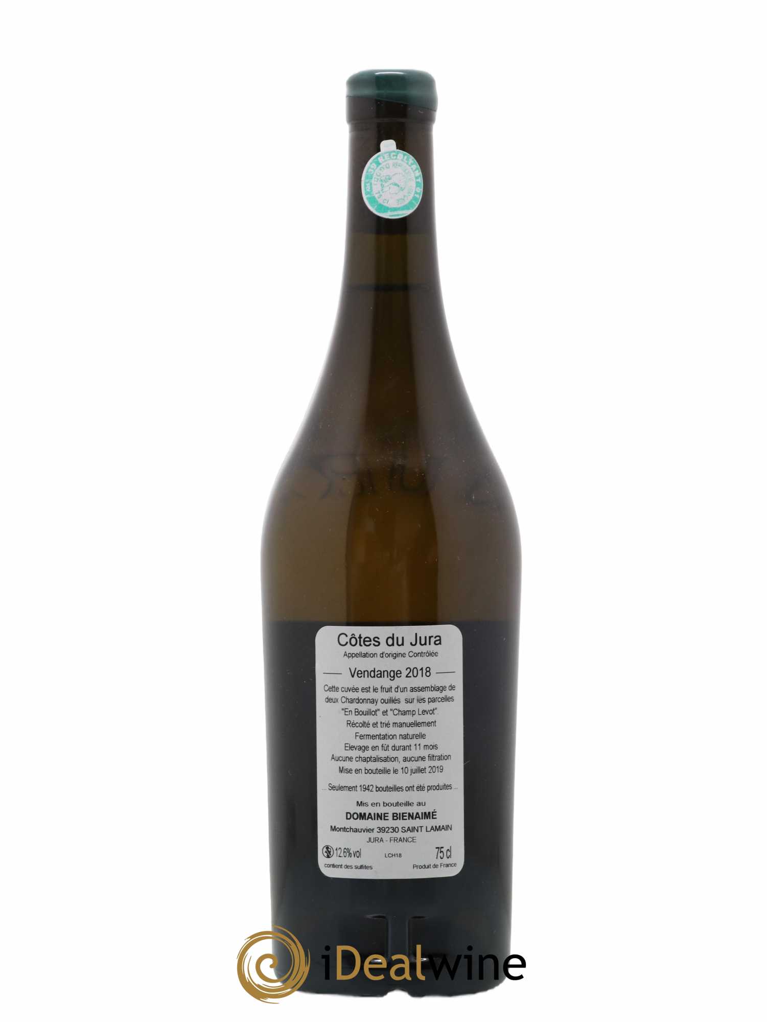 Côtes du Jura Chardonnay Bruno Bienaimé  (no reserve) 2018 - Lot of 1 bottle - 1