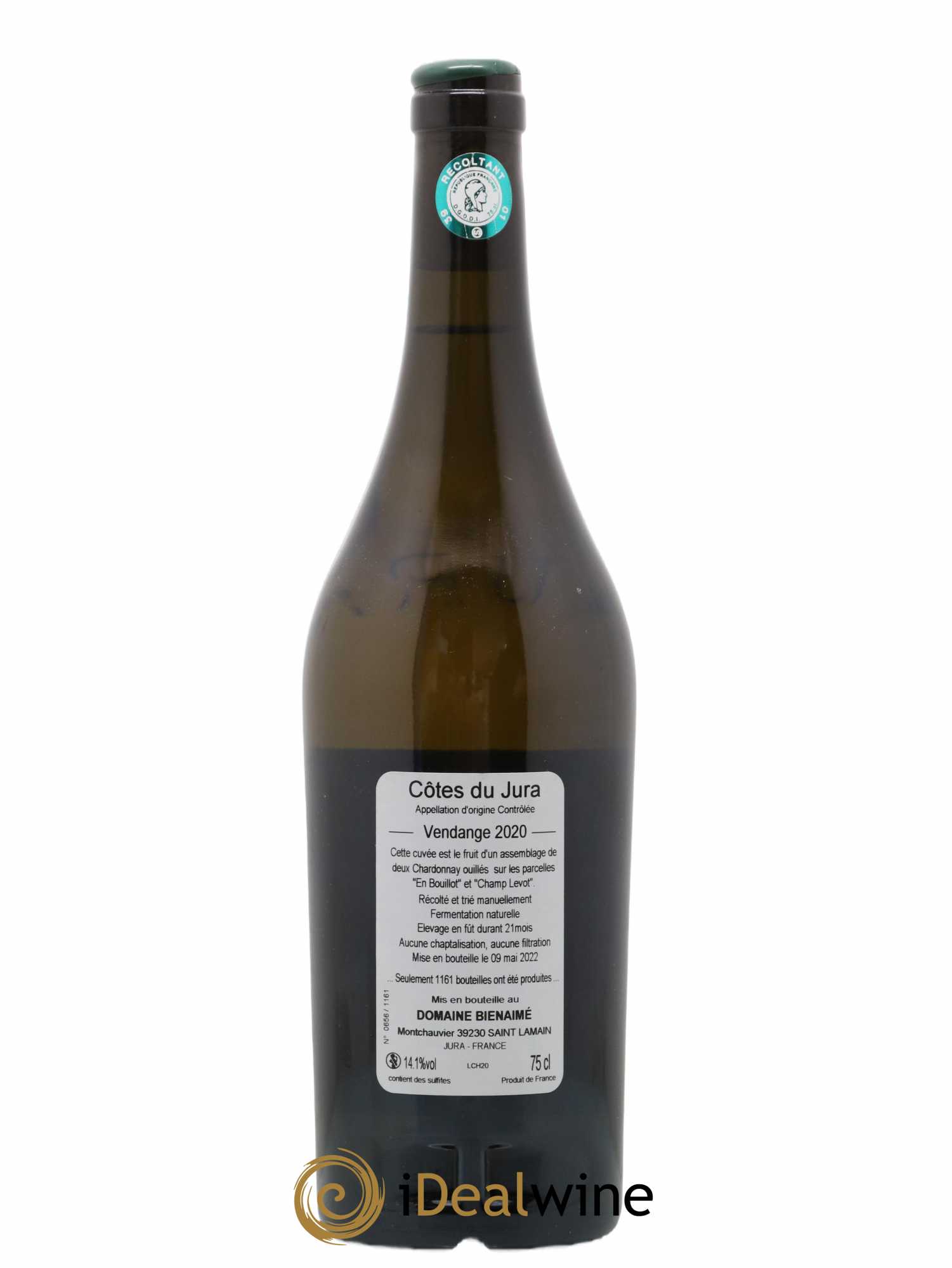 Côtes du Jura Chardonnay Bruno Bienaimé  (no reserve) 2020 - Lot of 1 bottle - 1