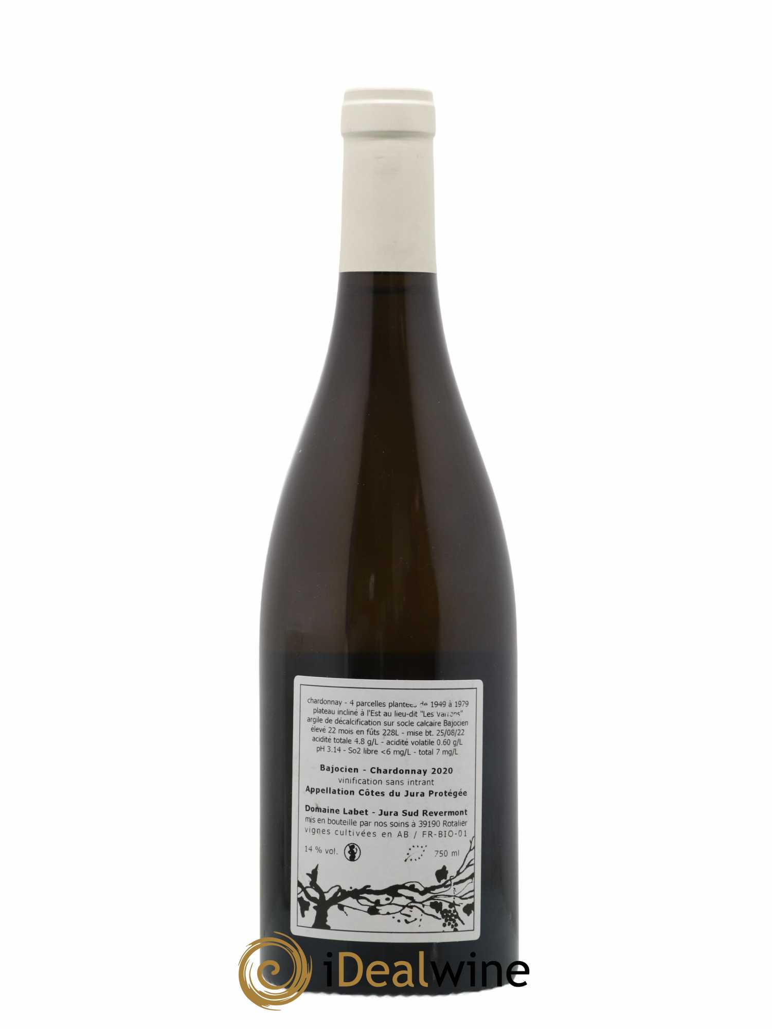 Côtes du Jura Chardonnay Bajocien Romain - Julien - Charline Labet 2020 - Lot de 1 bouteille - 1