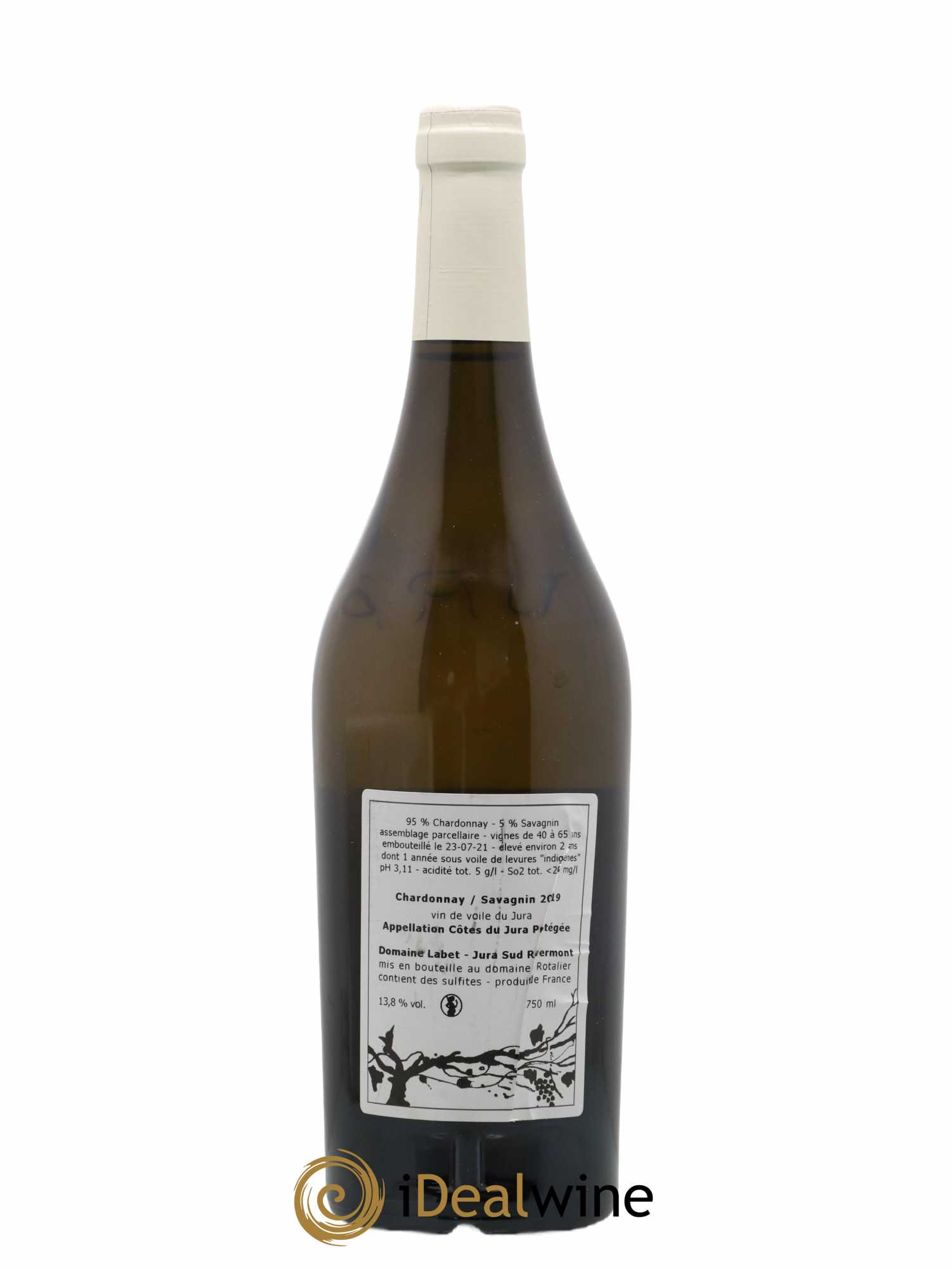 Côtes du Jura Vin de Voile Chardonnay-Savagnin cuvée de garde Romain - Julien - Charline Labet 2019 - Lot de 1 bouteille - 1