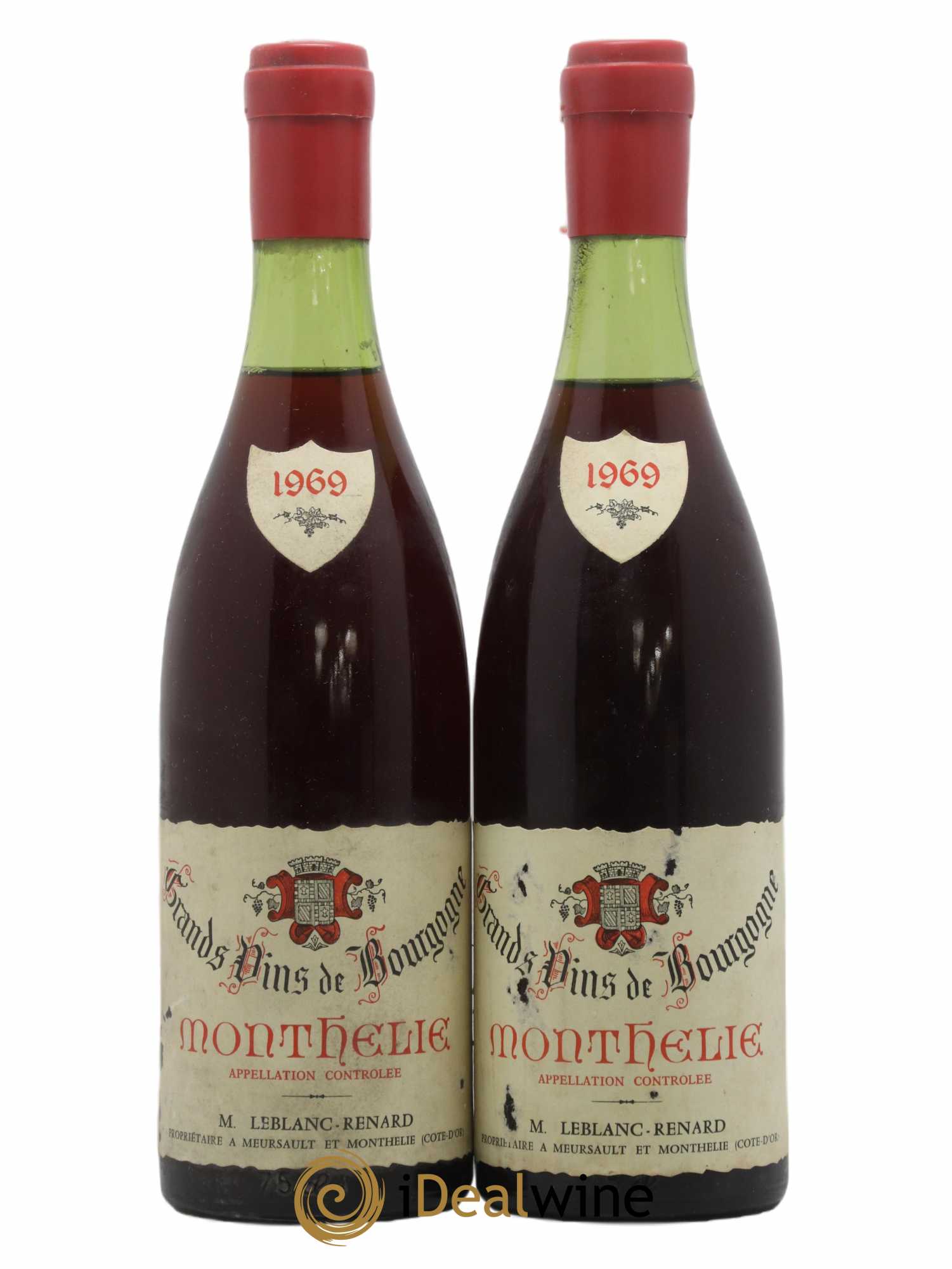 Monthélie Leblanc Renard (sans prix de réserve) 1969 - Lot de 2 bouteilles - 0
