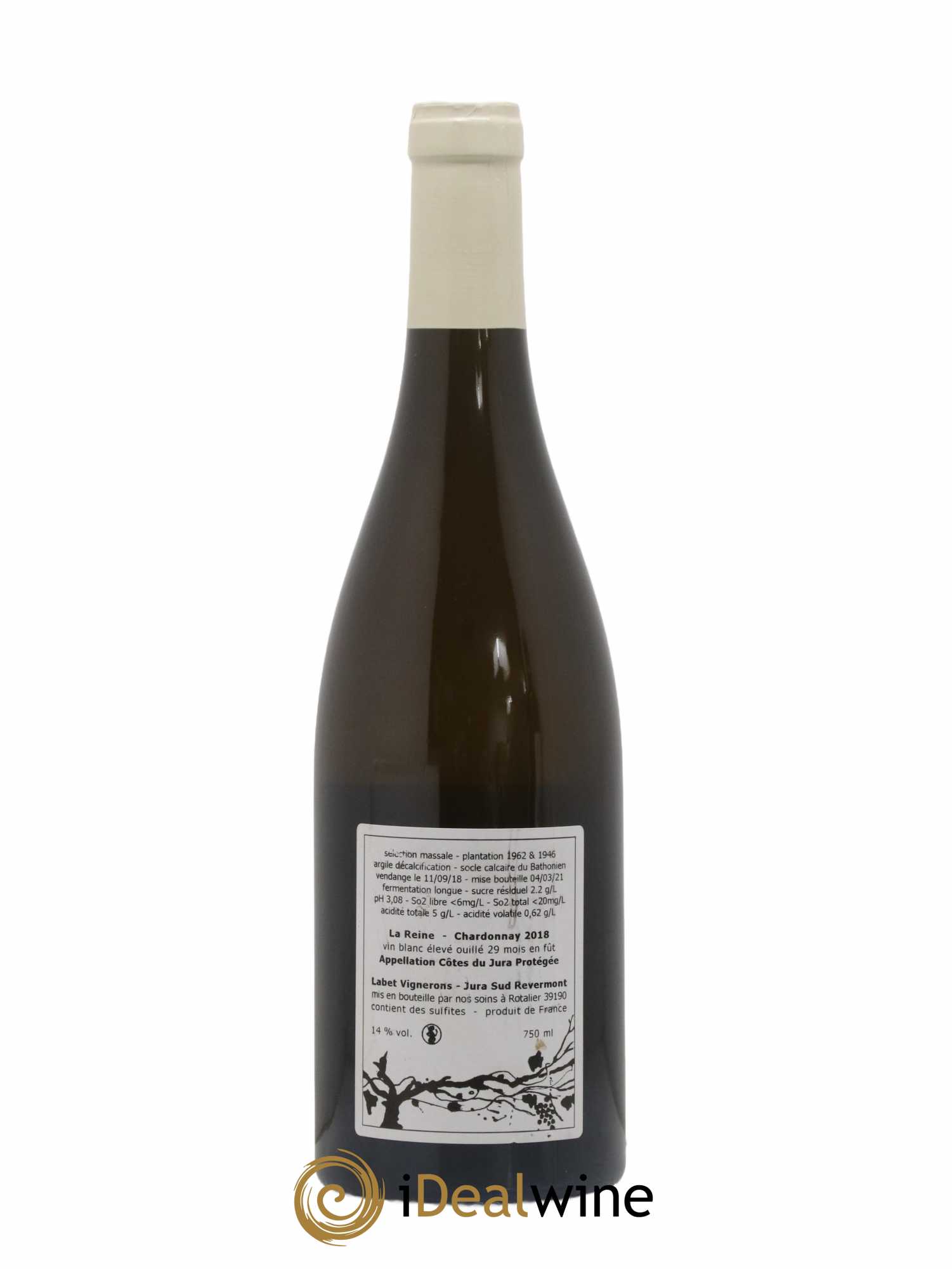 Côtes du Jura Chardonnay La Reine Romain - Julien - Charline Labet 2018 - Lot de 1 bouteille - 1