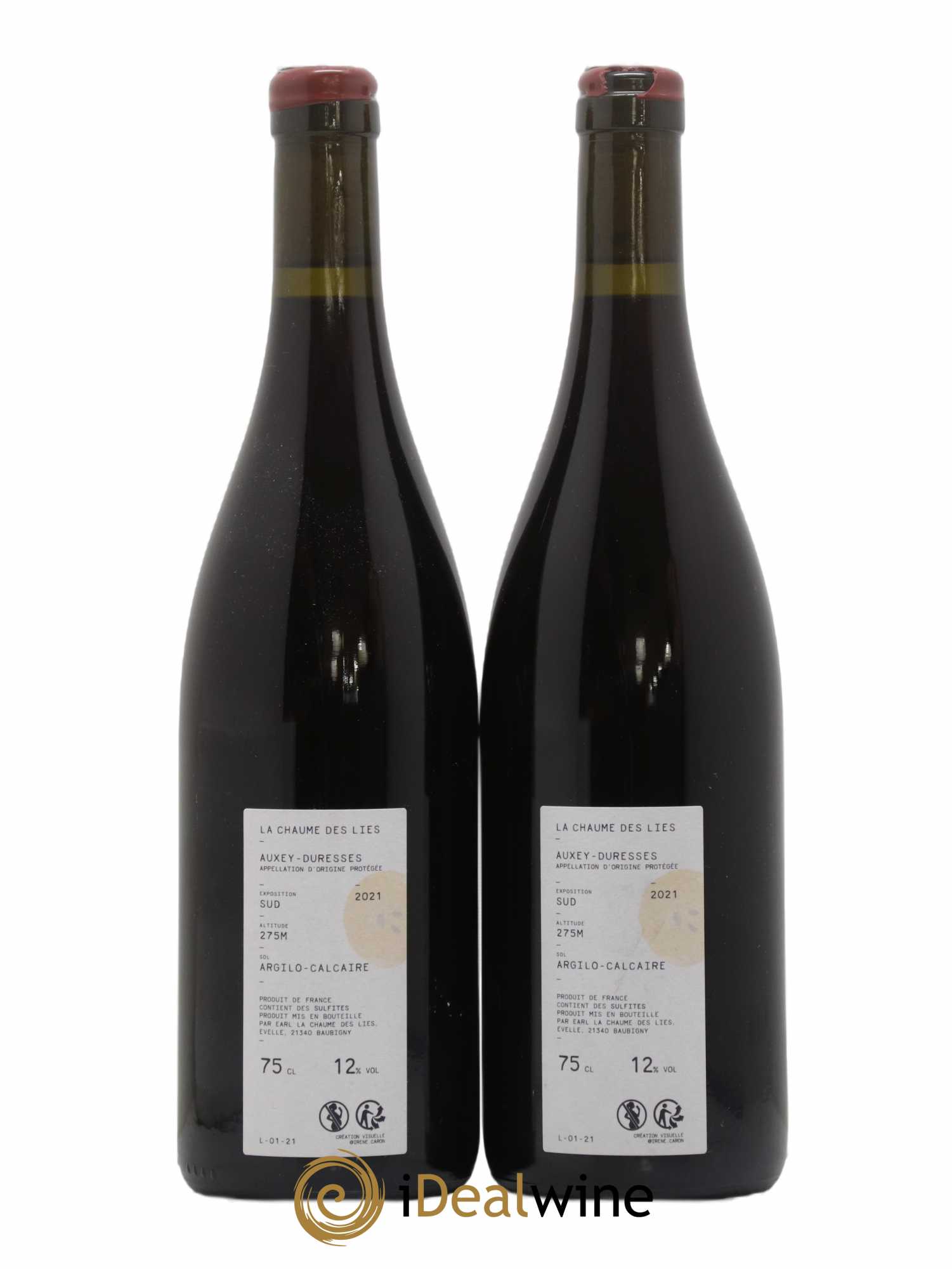 Auxey-Duresses La Chaume des Lies (sans prix de réserve) 2021 - Lot de 2 bouteilles - 1
