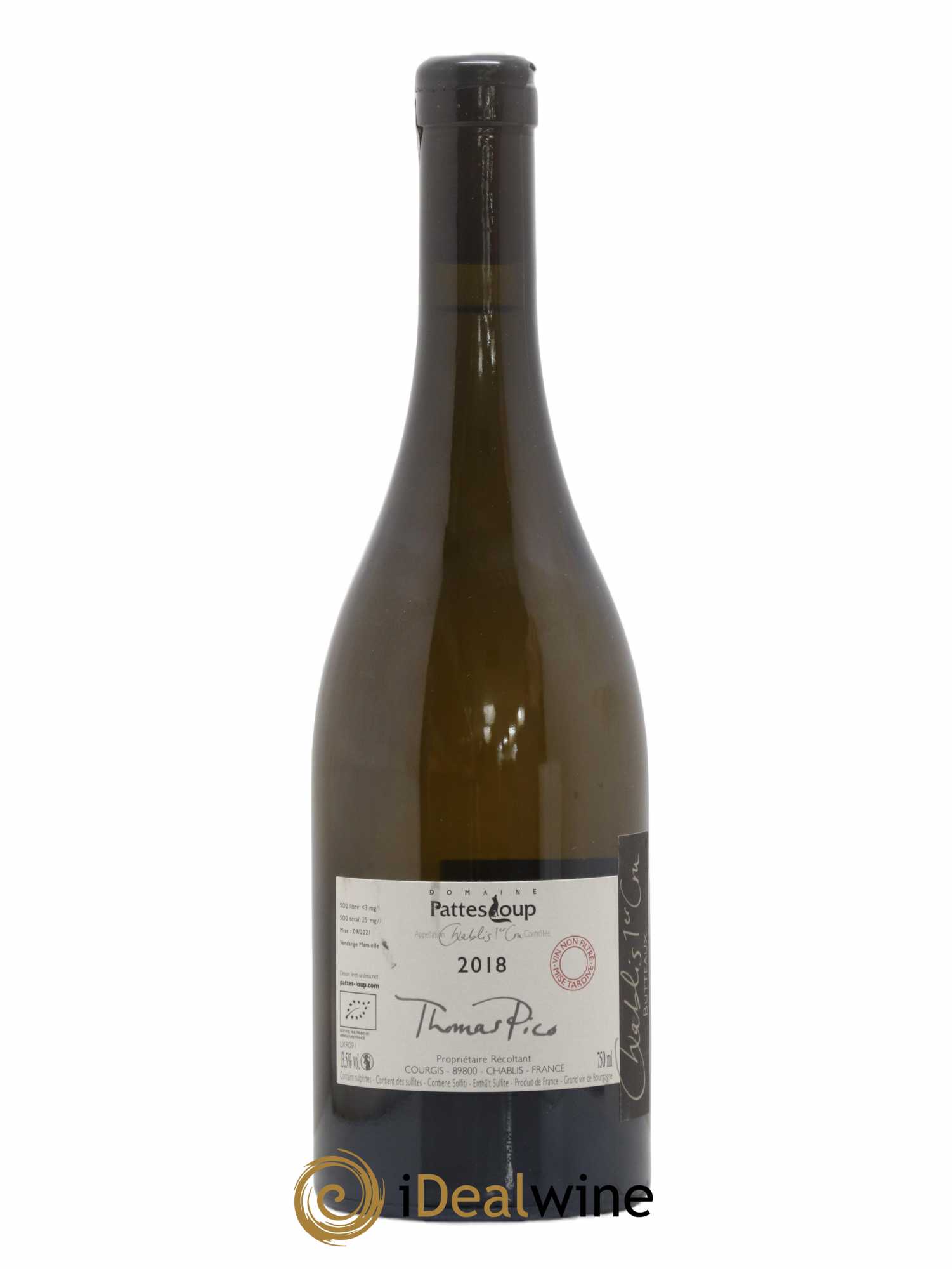 Chablis 1er Cru Butteaux Pattes Loup (Domaine)  (sans prix de réserve) 2018 - Lot de 1 bouteille - 1