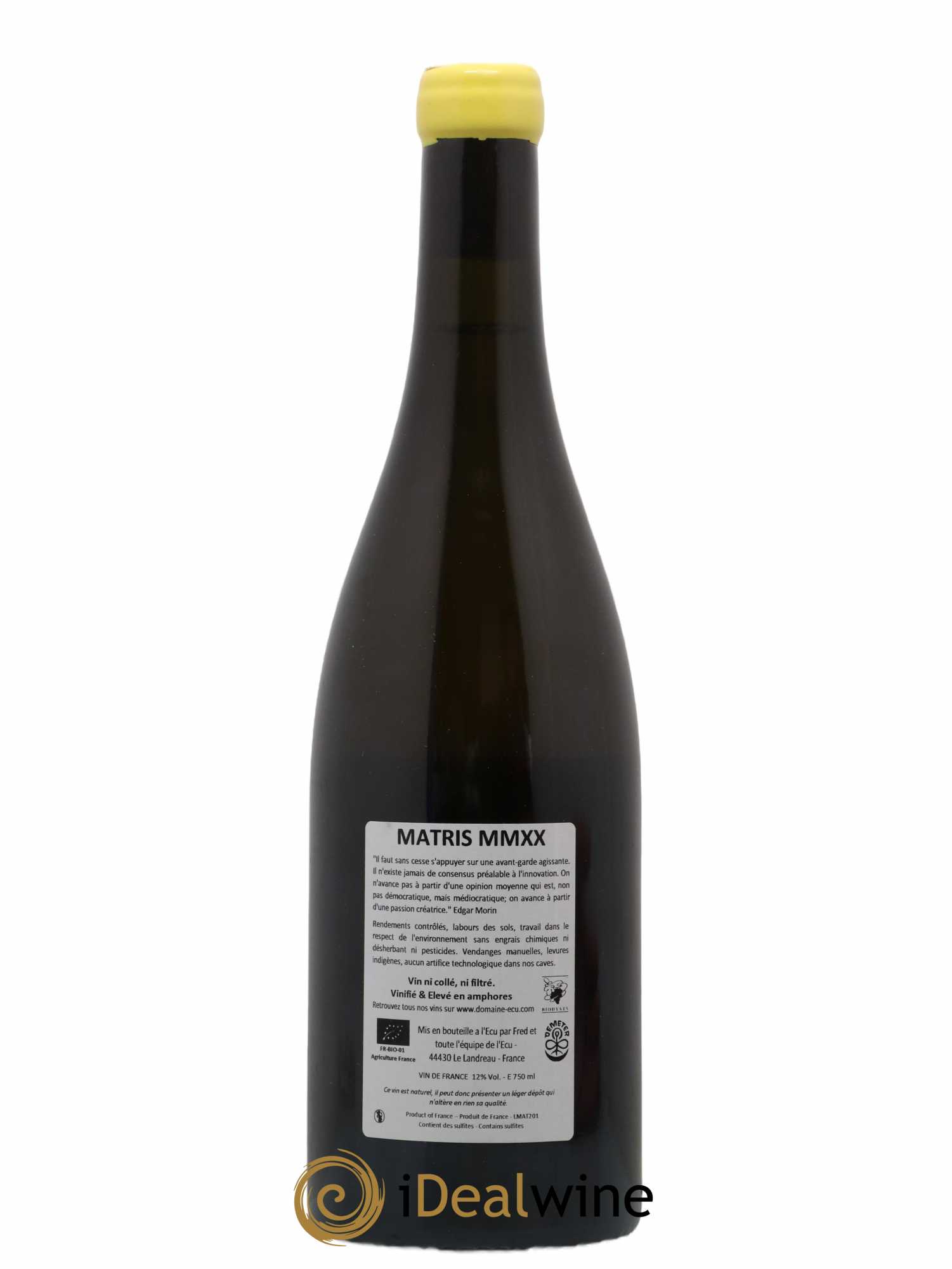 Vin de France Domaine de l'Ecu Matris 2020 - Lot de 1 bouteille - 1