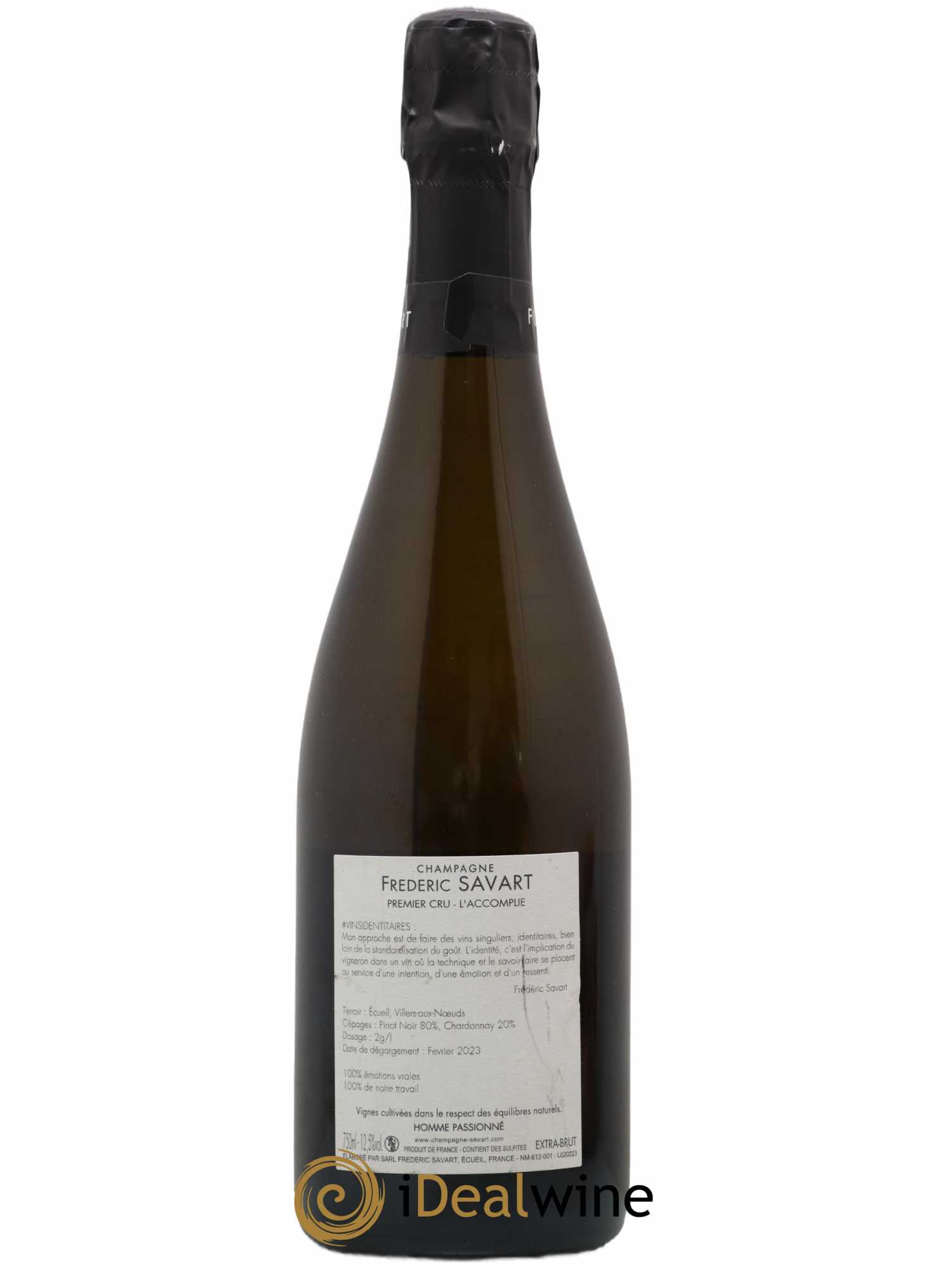 L'Accomplie 1er Cru Extra-Brut Vieilles Vignes Frédéric Savart - Lot de 1 bouteille - 1
