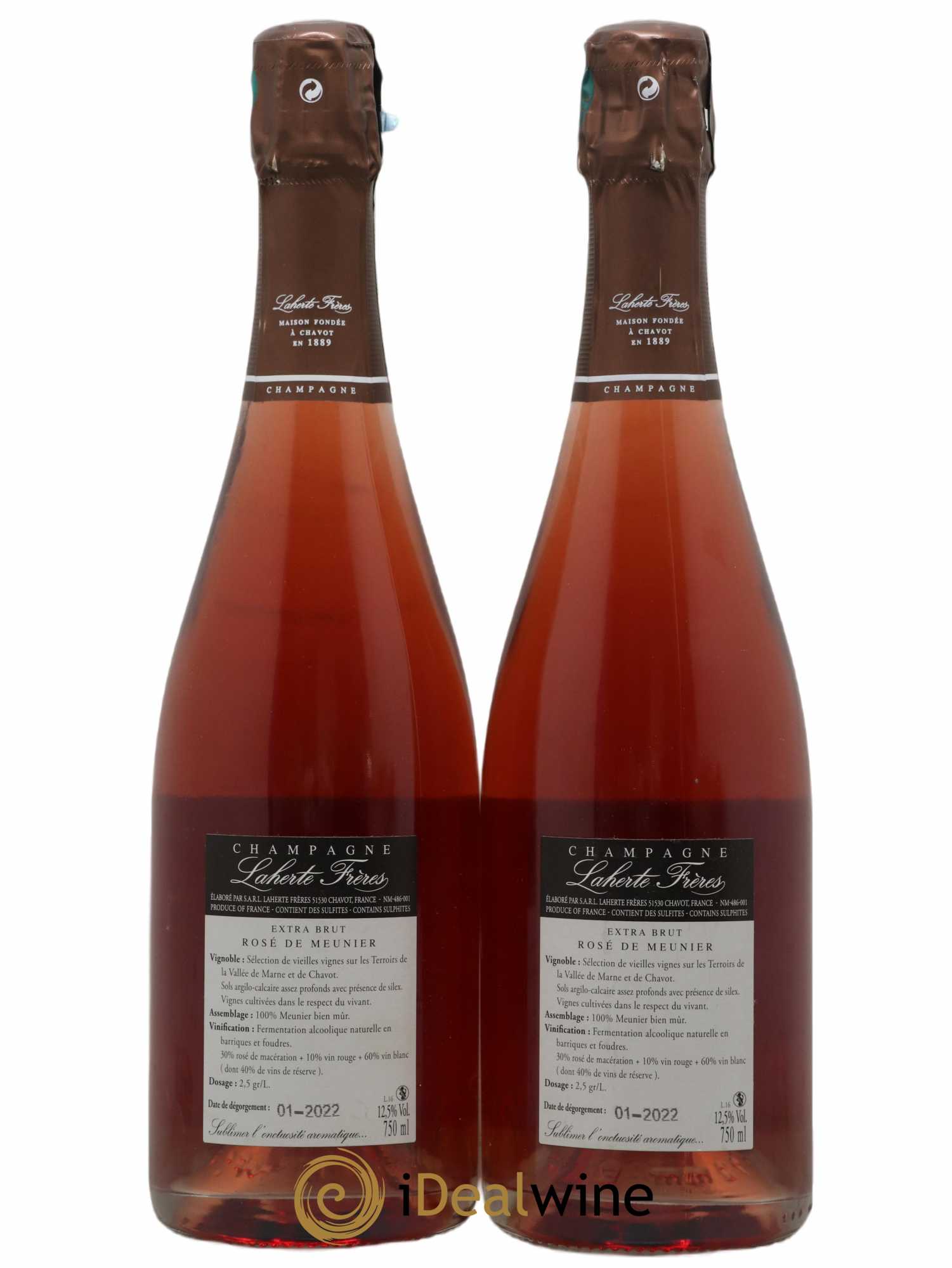 Rosé de Meunier Extra-Brut Laherte Frères - Lot de 2 bouteilles - 1