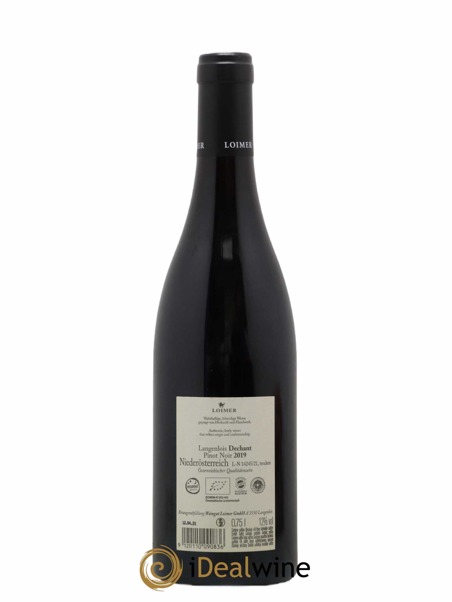 Autriche Cuvee Dechant Pinot Noir Langenlois Domaine Loimer 2019 - Lot de 1 bouteille - 1