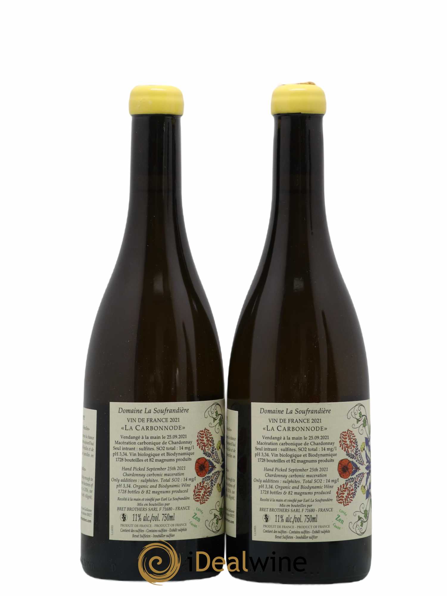 Vin de France La Carbonnode Cuvée Zen La Soufrandière - Bret Brothers 2021 - Lot de 2 bouteilles - 2