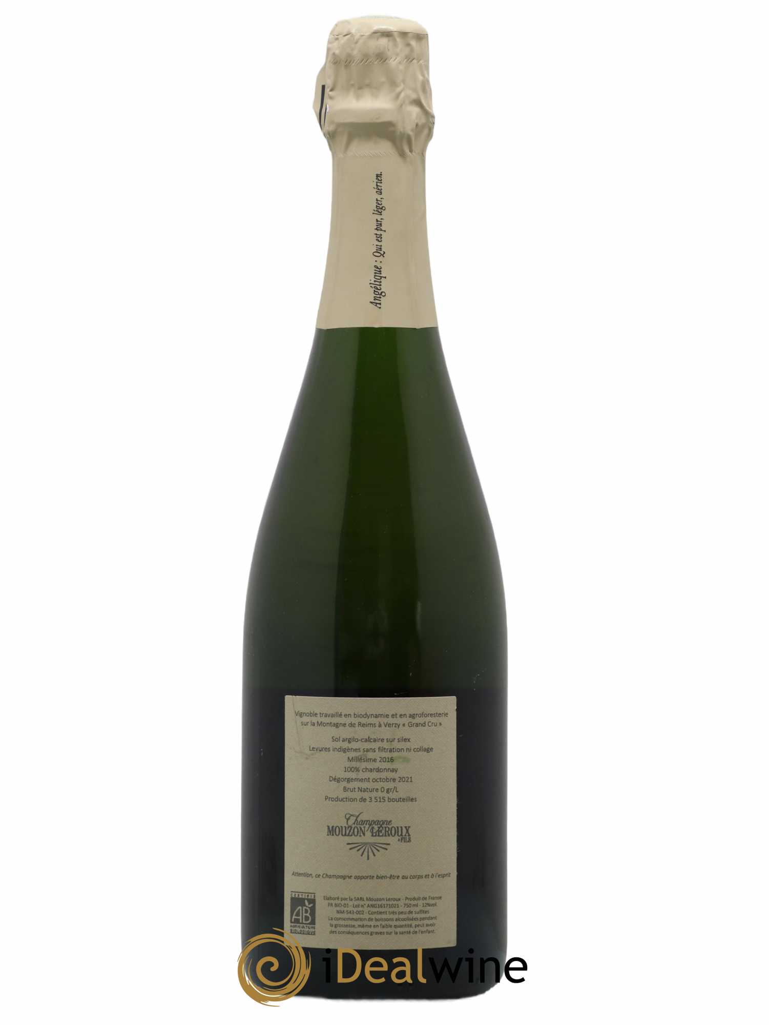 Champagne Mouzon-Leroux L'Angélique 2016 - Lot de 1 bouteille - 1