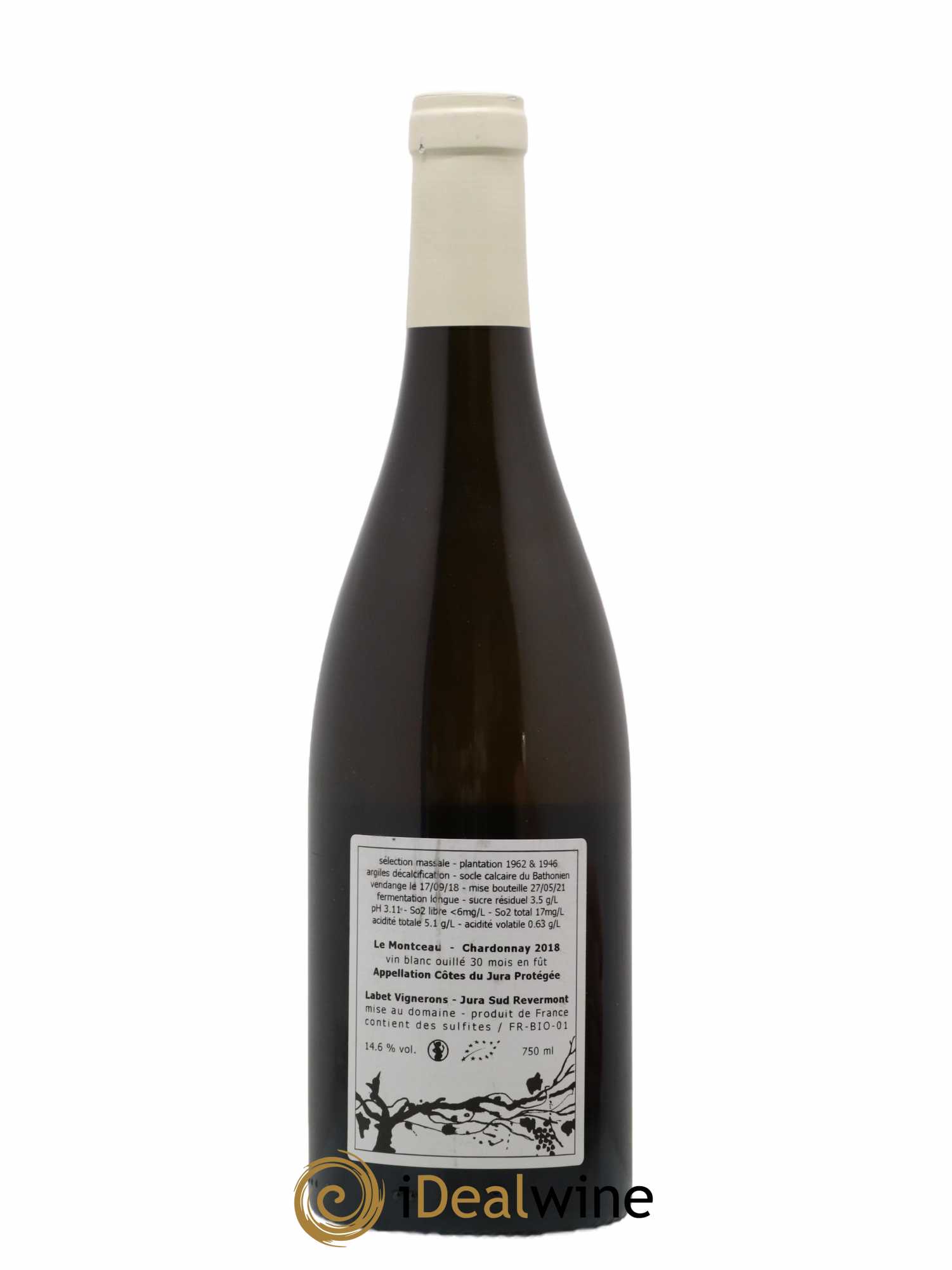Côtes du Jura Chardonnay Le Montceau Romain - Julien - Charline Labet 2018 - Lot de 1 bouteille - 1