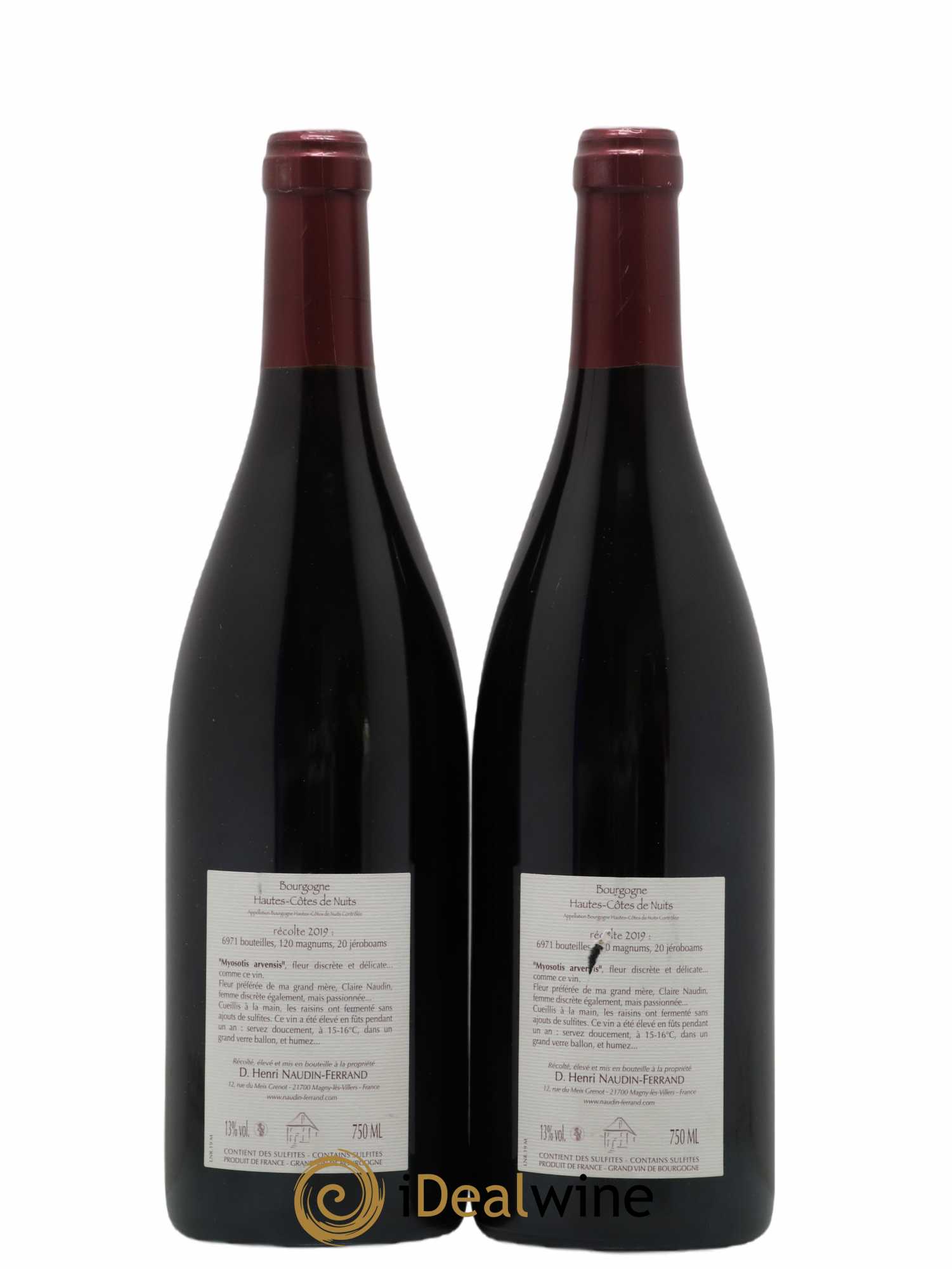 Hautes-Côtes de Nuits Myosotis Arvensis Naudin-Ferrand (Domaine) 2019 - Lot de 2 bouteilles - 1