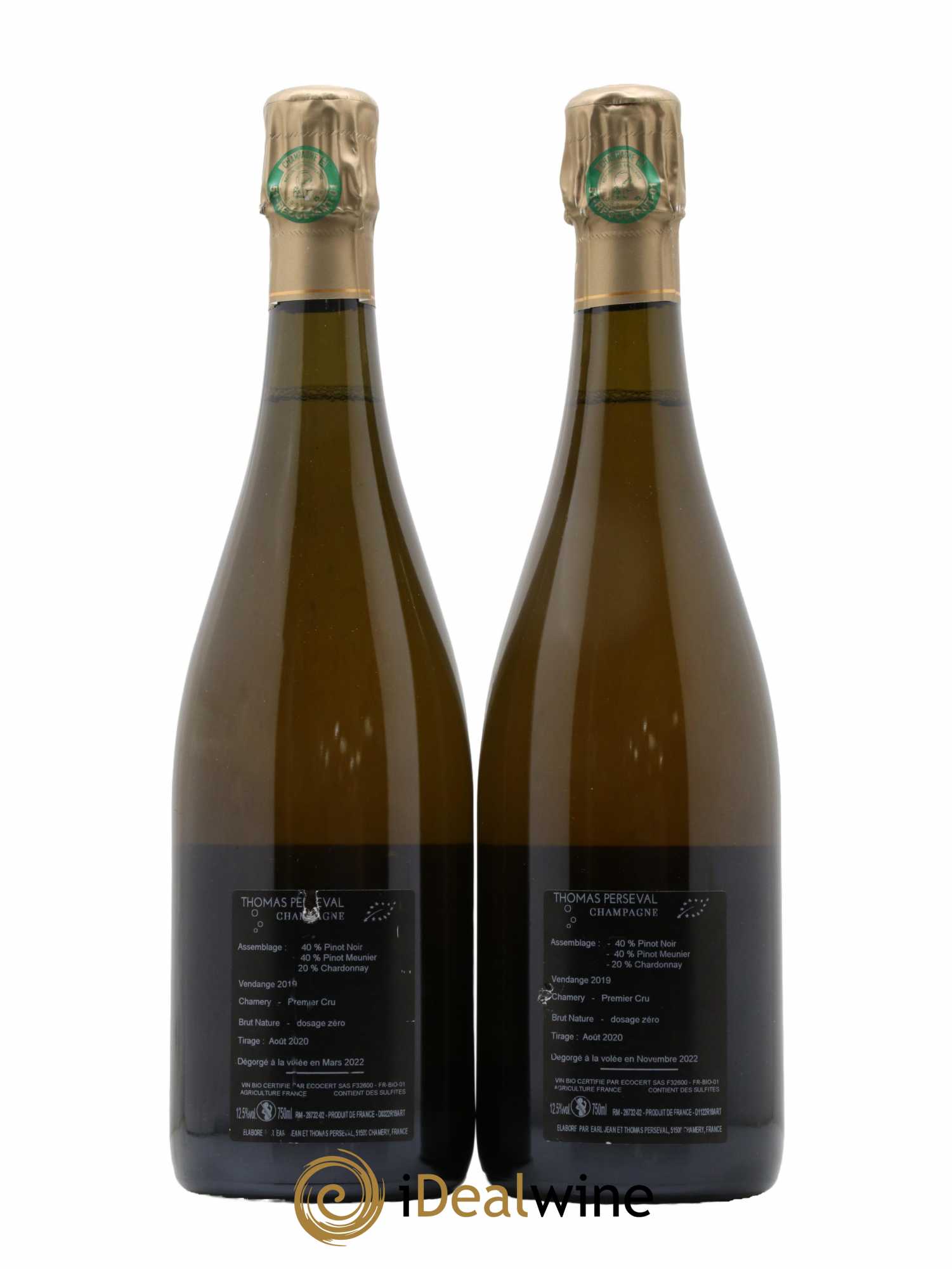 Champagne Thomas Perseval Art'Terre Brut Nature 2019 - Lot de 2 bouteilles - 1