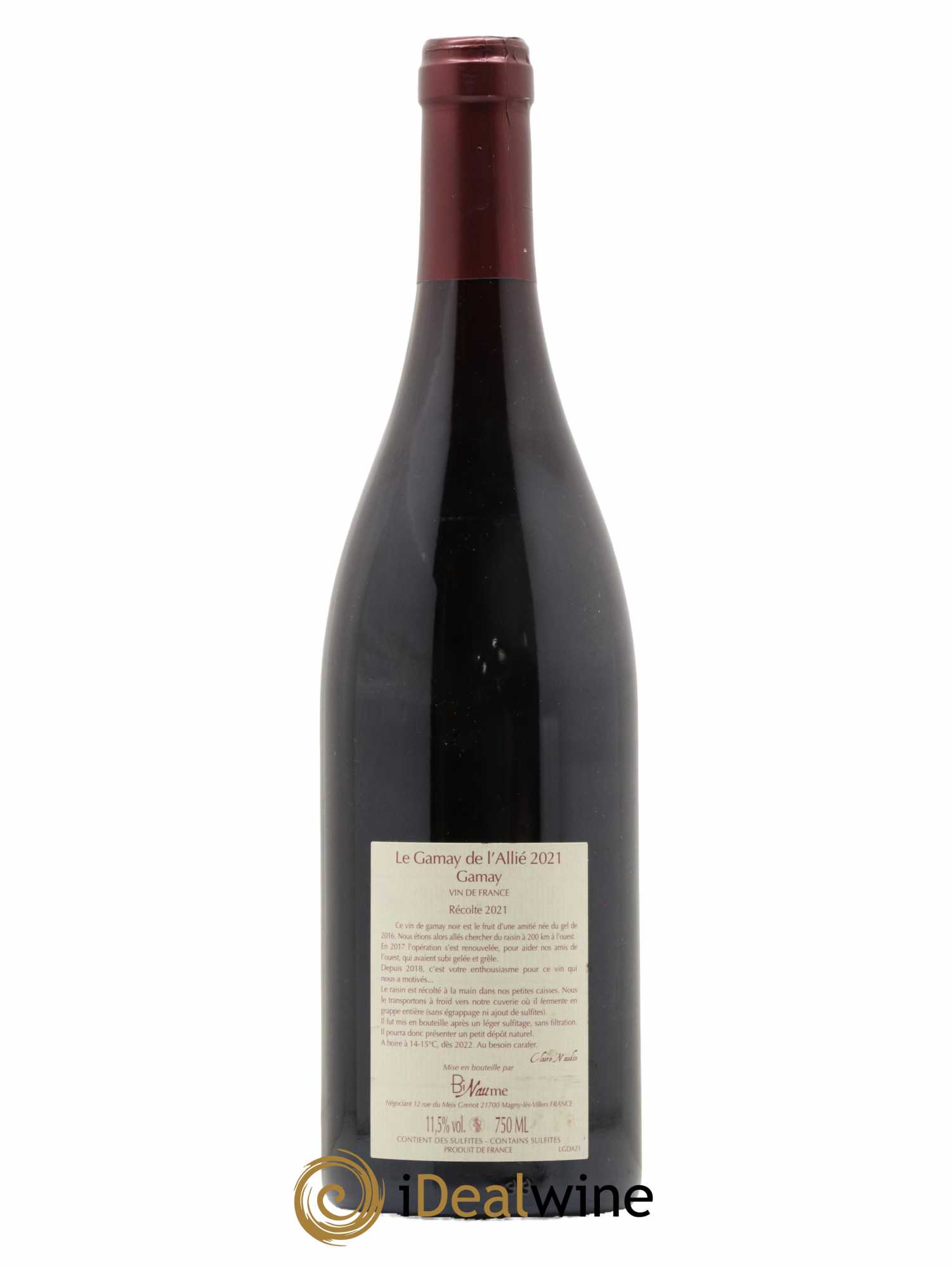 Vin de France Le Gamay de l'Allié Binaume Bizot-Naudin 2021 - Lot of 1 bottle - 1