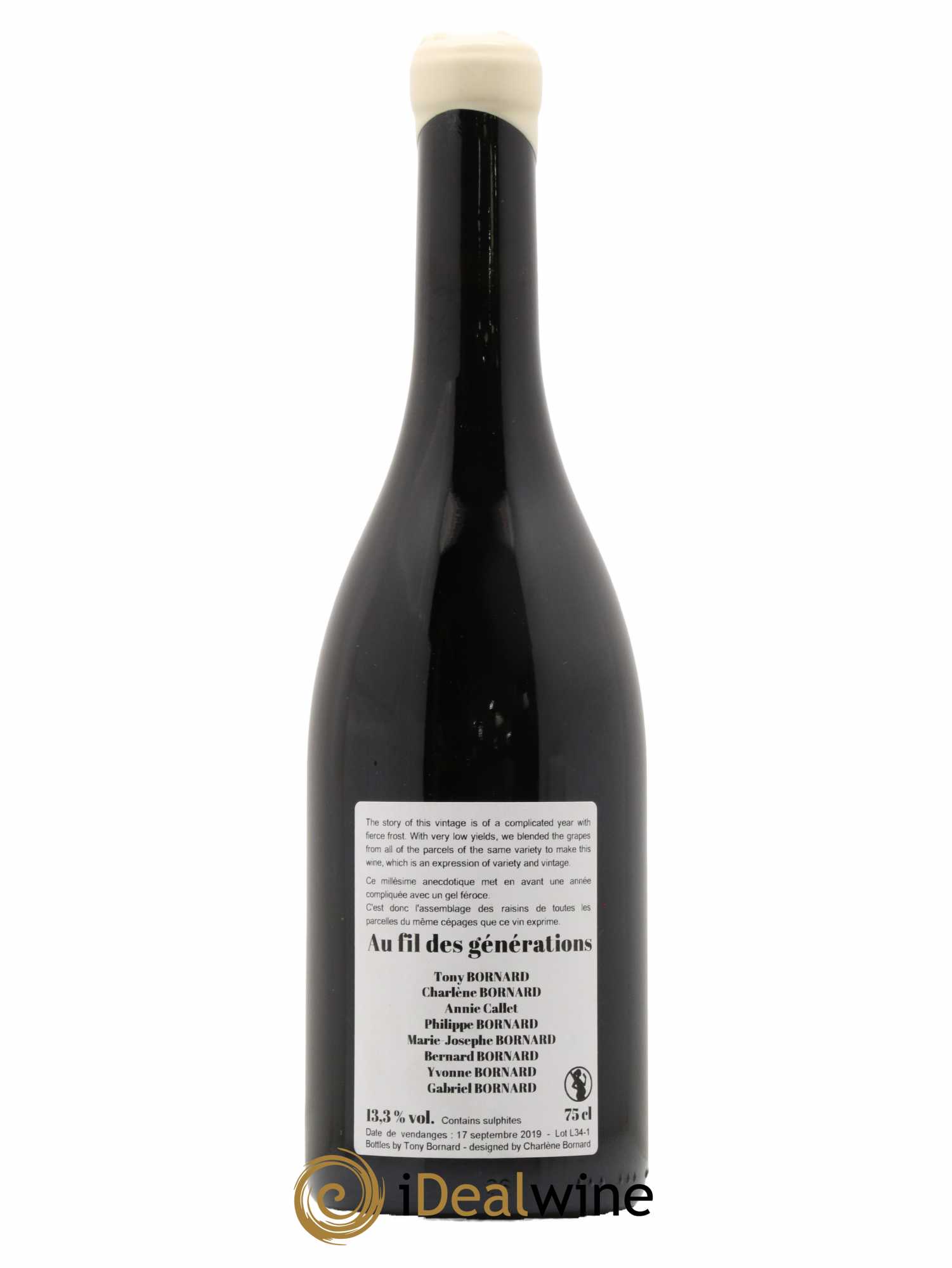 Vin de France Au Fil Des Generations Bornard 2019 - Lot de 1 bouteille - 1