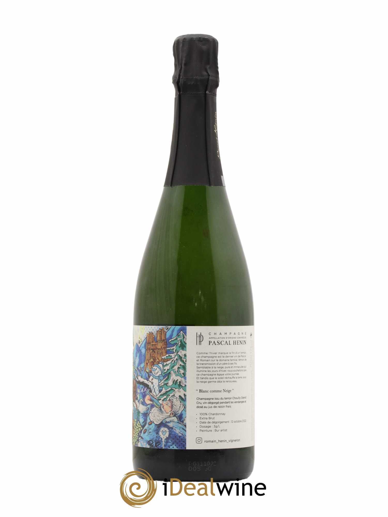 Champagne Blanc Comme Neige Bur Artist Romain Henin - Lot de 1 bouteille - 1