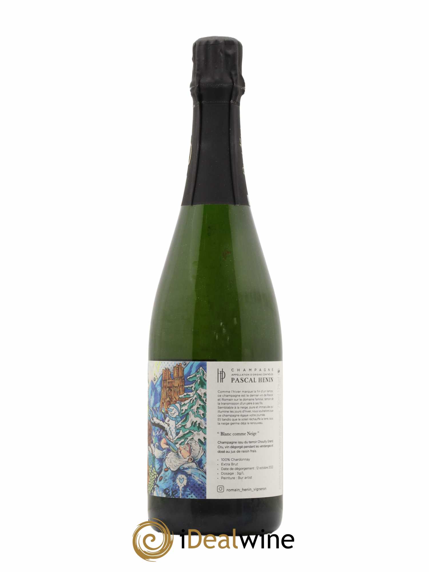 Champagne Blanc Comme Neige Bur Artist Romain Henin - Lot de 1 bouteille - 1