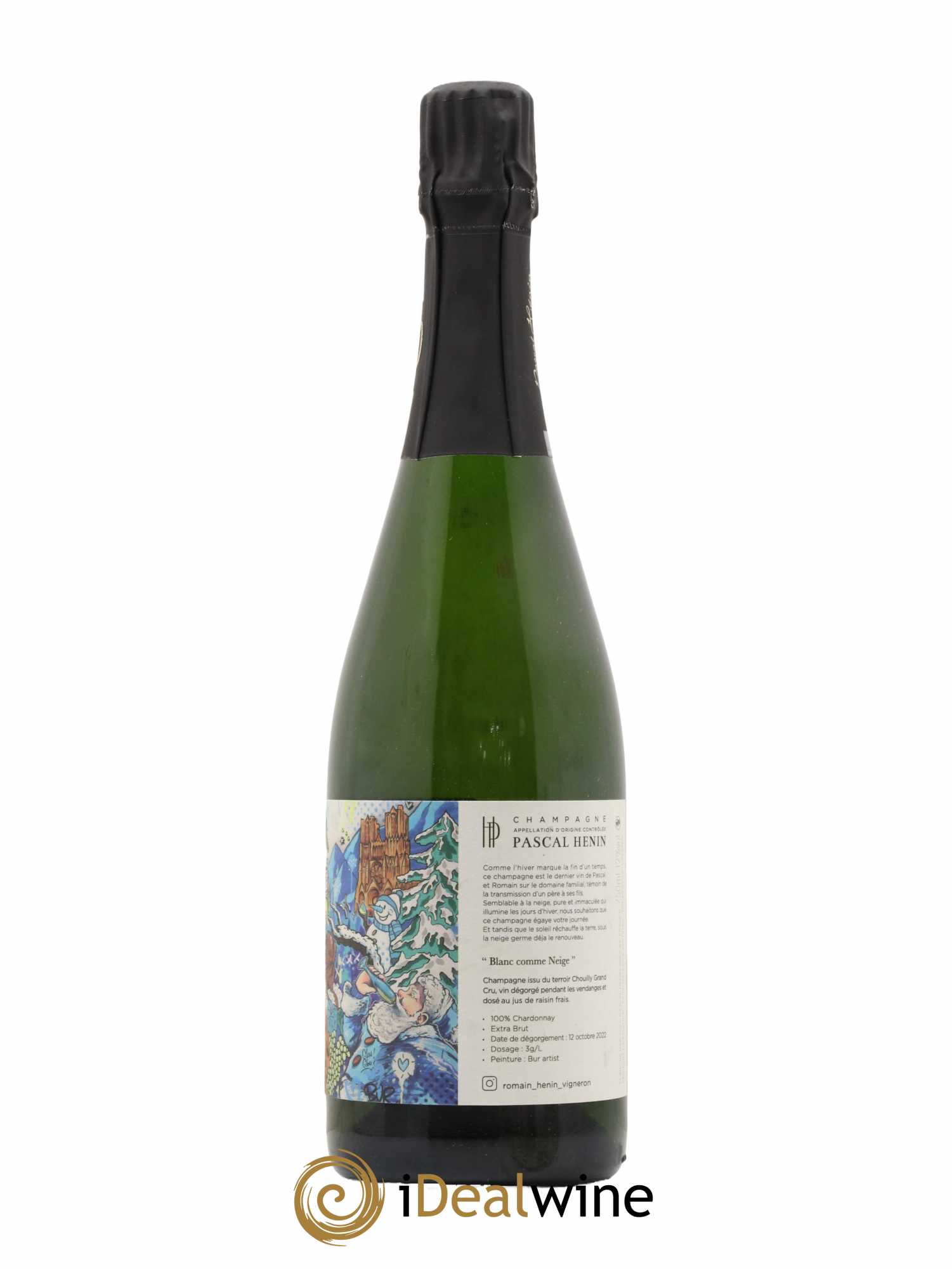 Champagne Blanc Comme Neige Bur Artist Romain Henin - Lot de 1 bouteille - 1