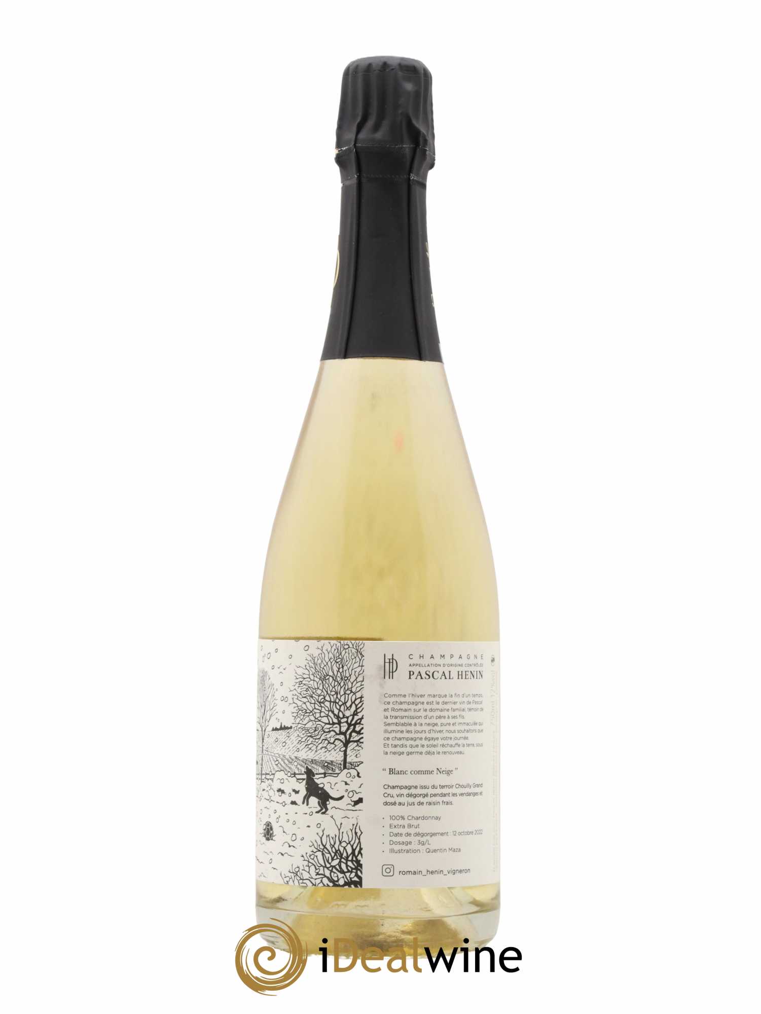 Champagne Blanc Comme Neige Quentin Maza Romain Henin - Lot de 1 bouteille - 1