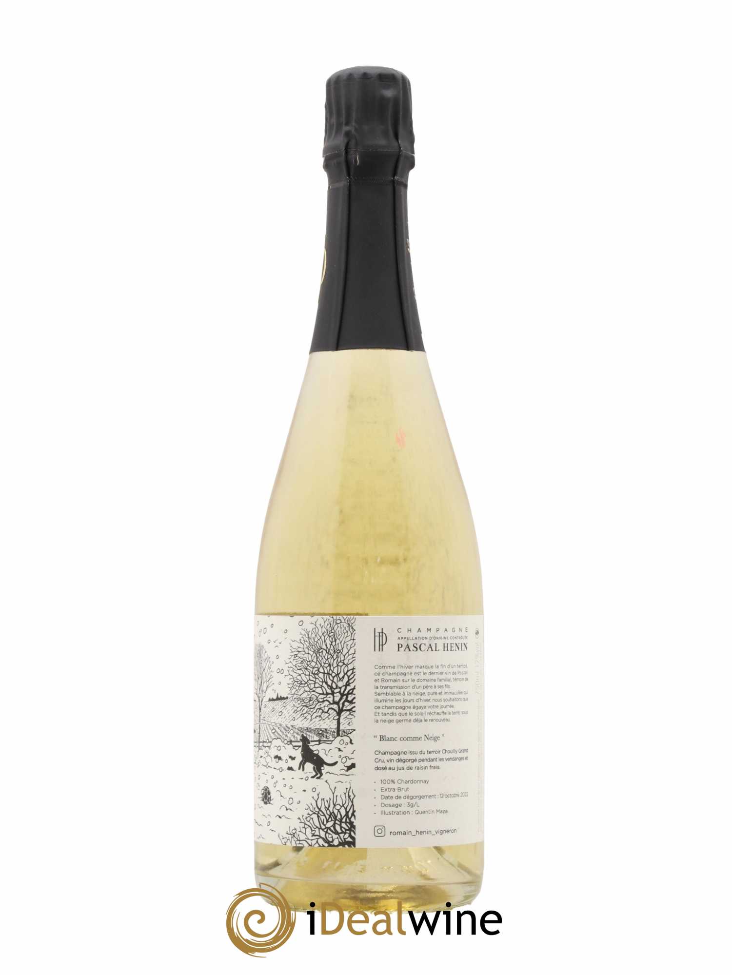 Champagne Blanc Comme Neige Quentin Maza Romain Henin - Lot de 1 bouteille - 1