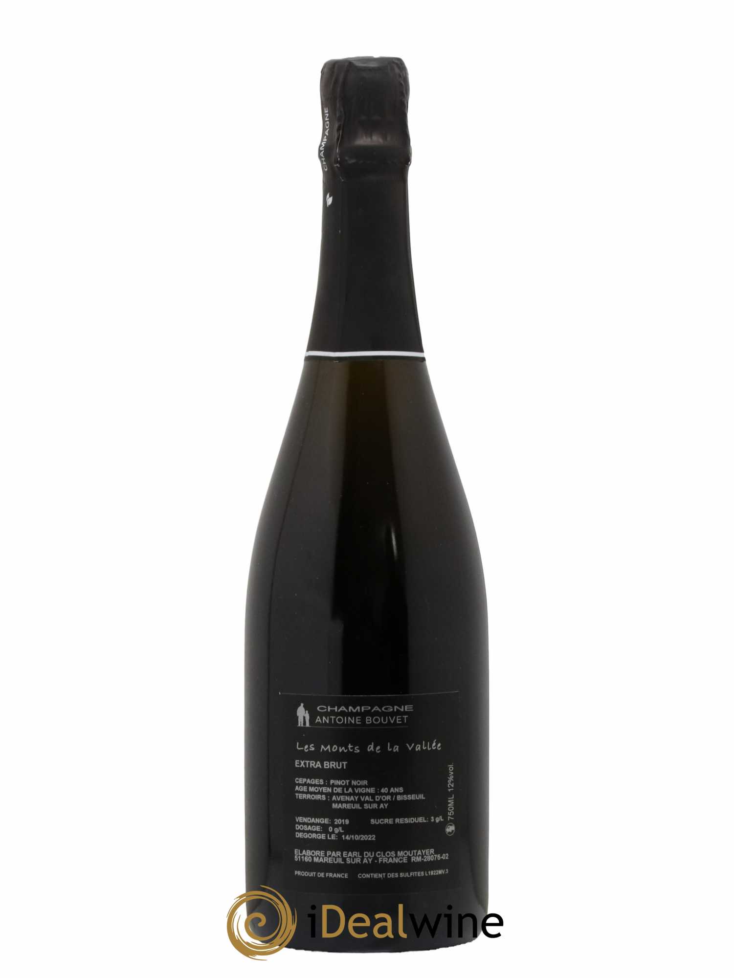 Les Monts de la Vallée Blanc de Noirs Brut Antoine Bouvet 2019 - Lotto di 1 bottiglia - 1