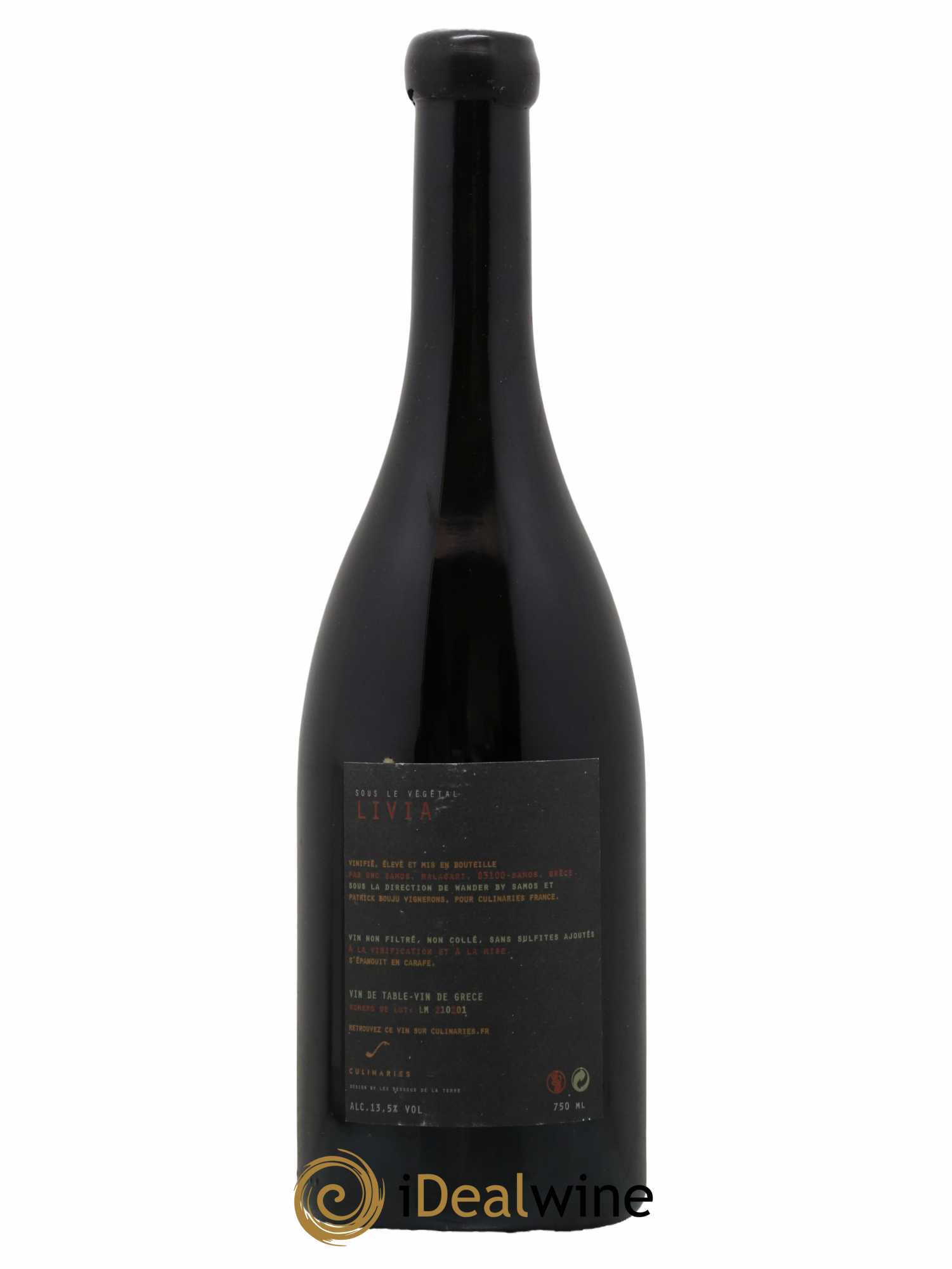 Vins Etrangers Vin Grec Livia Sous le Végétal Bouju 2020 - Lot de 1 bouteille - 1