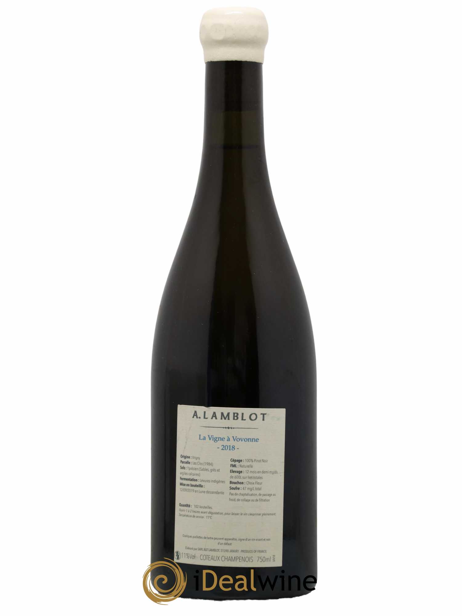 Coteaux Champenois Les Vignes à Vovones Yves Lamblot 2018 - Posten von 1 Flasche - 1