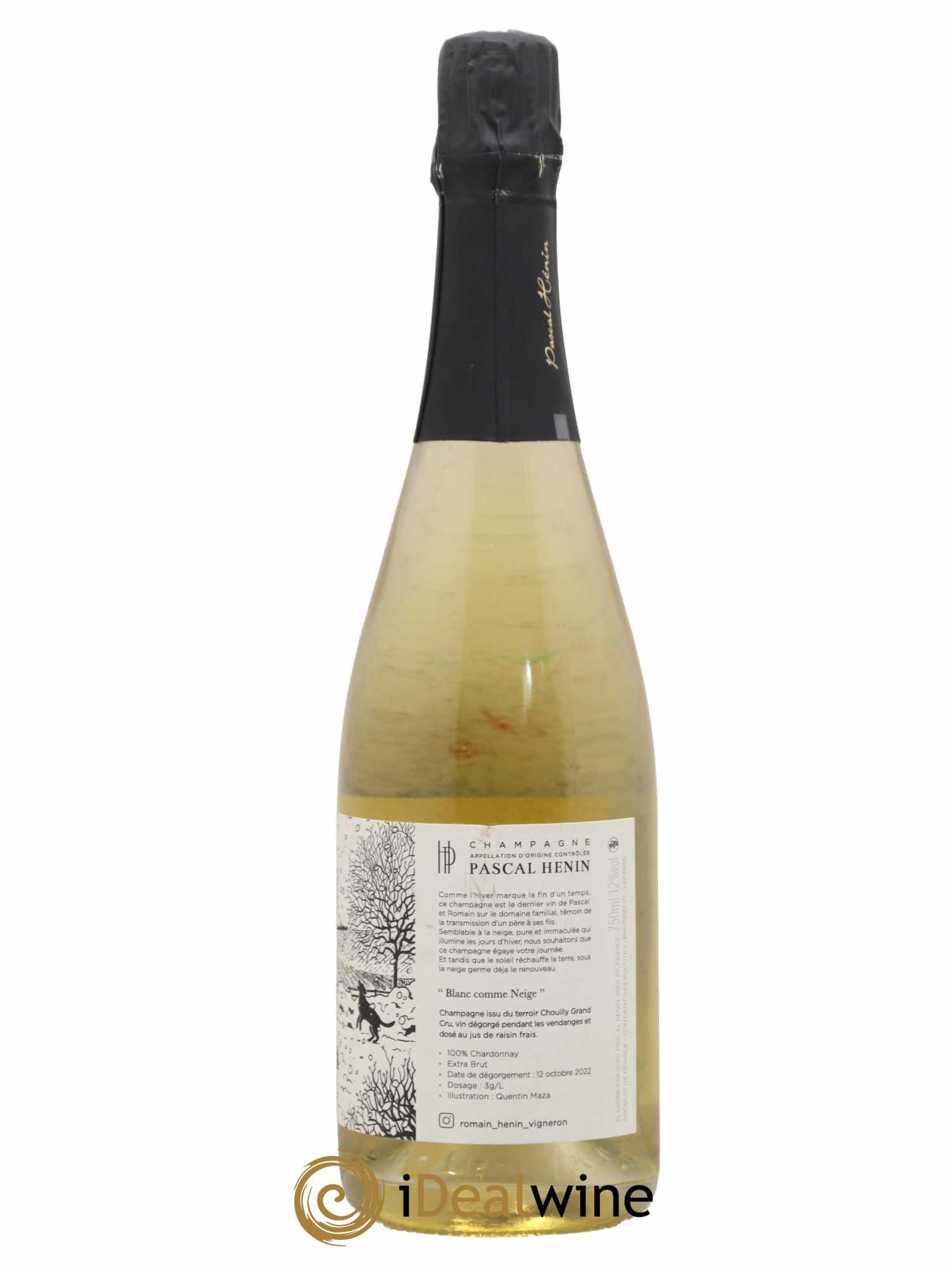 Blanc Comme Neige Pascal Henin - Romain Henin 2016 - Lot de 1 bouteille - 1