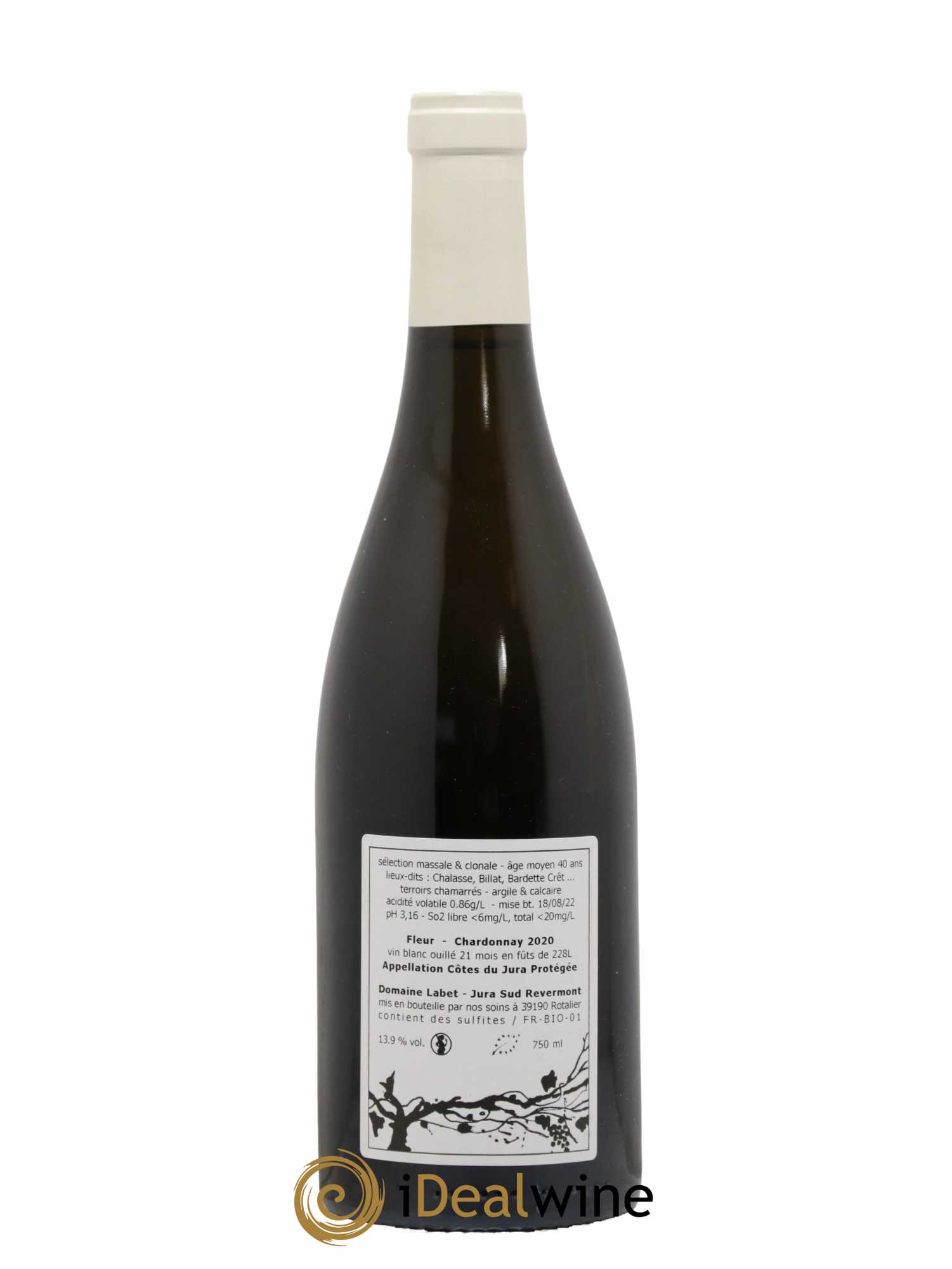 Côtes du Jura Chardonnay Fleur Romain - Julien  - Charline Labet 2020 - Lot de 1 bouteille - 1