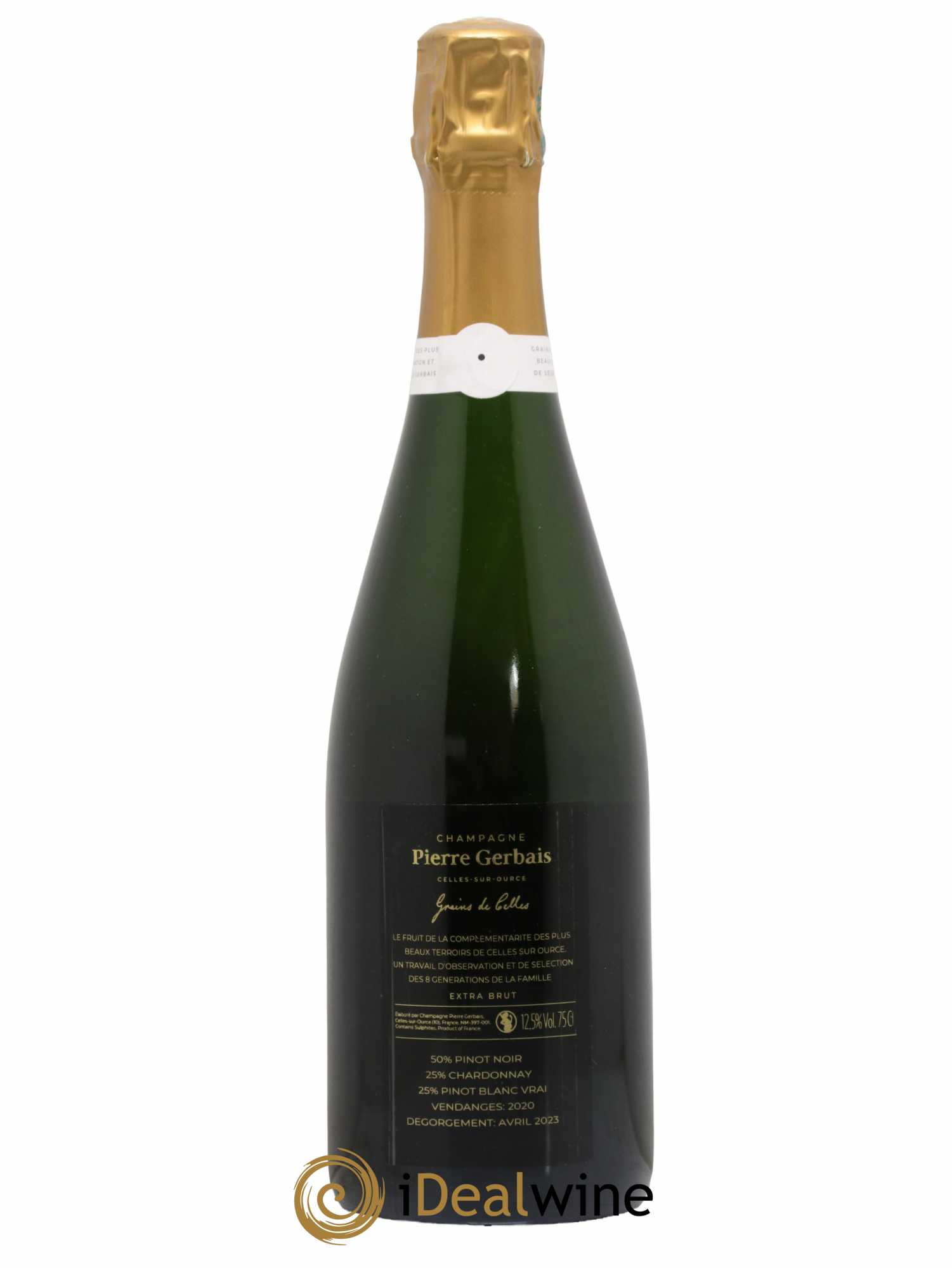 Champagne Grains de Celles Pierre Gerbais - Lot de 1 bouteille - 1