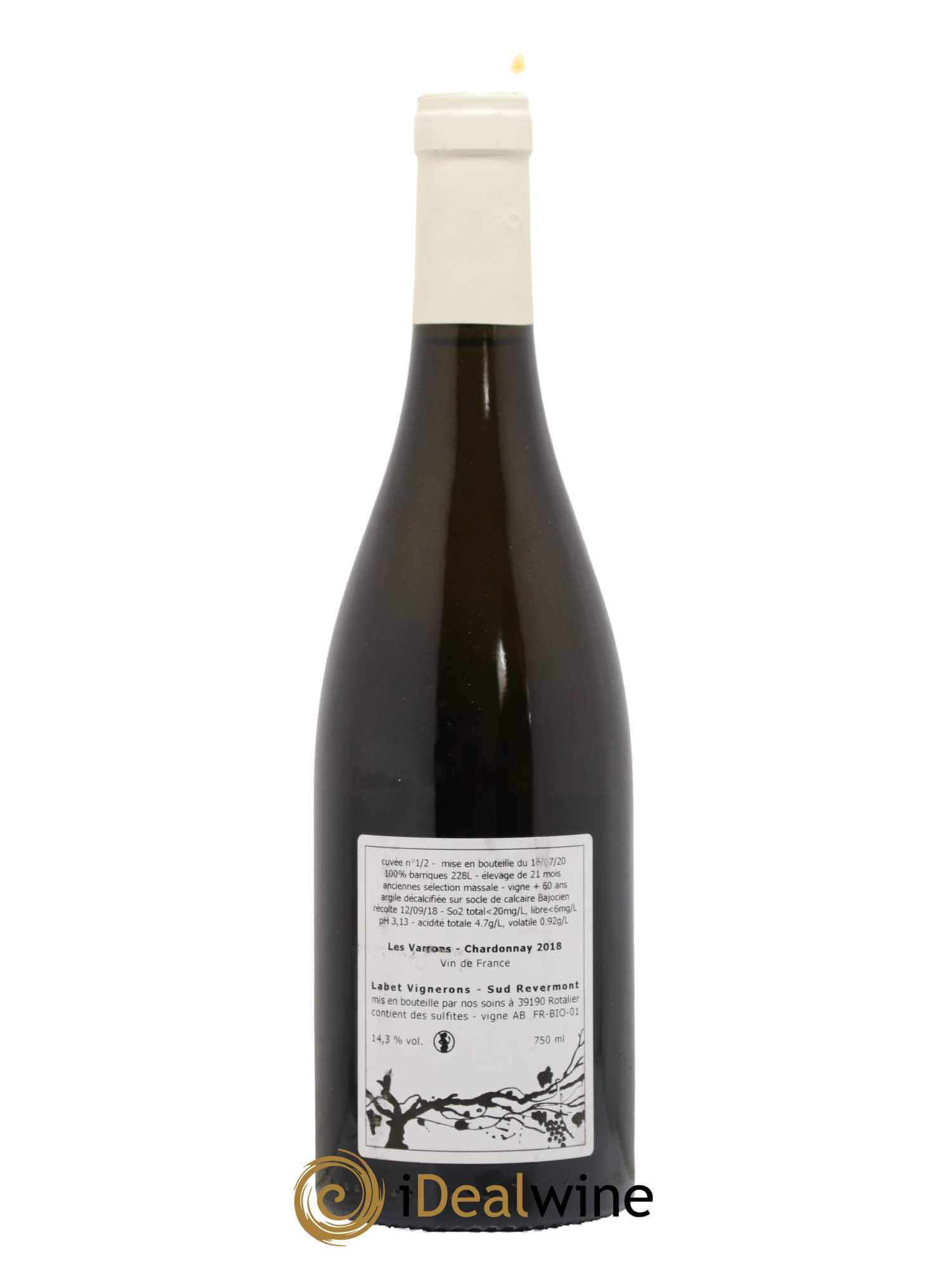 Côtes du Jura Chardonnay Les Varrons Romain - Julien - Charline Labet 2018 - Lot de 1 bouteille - 1