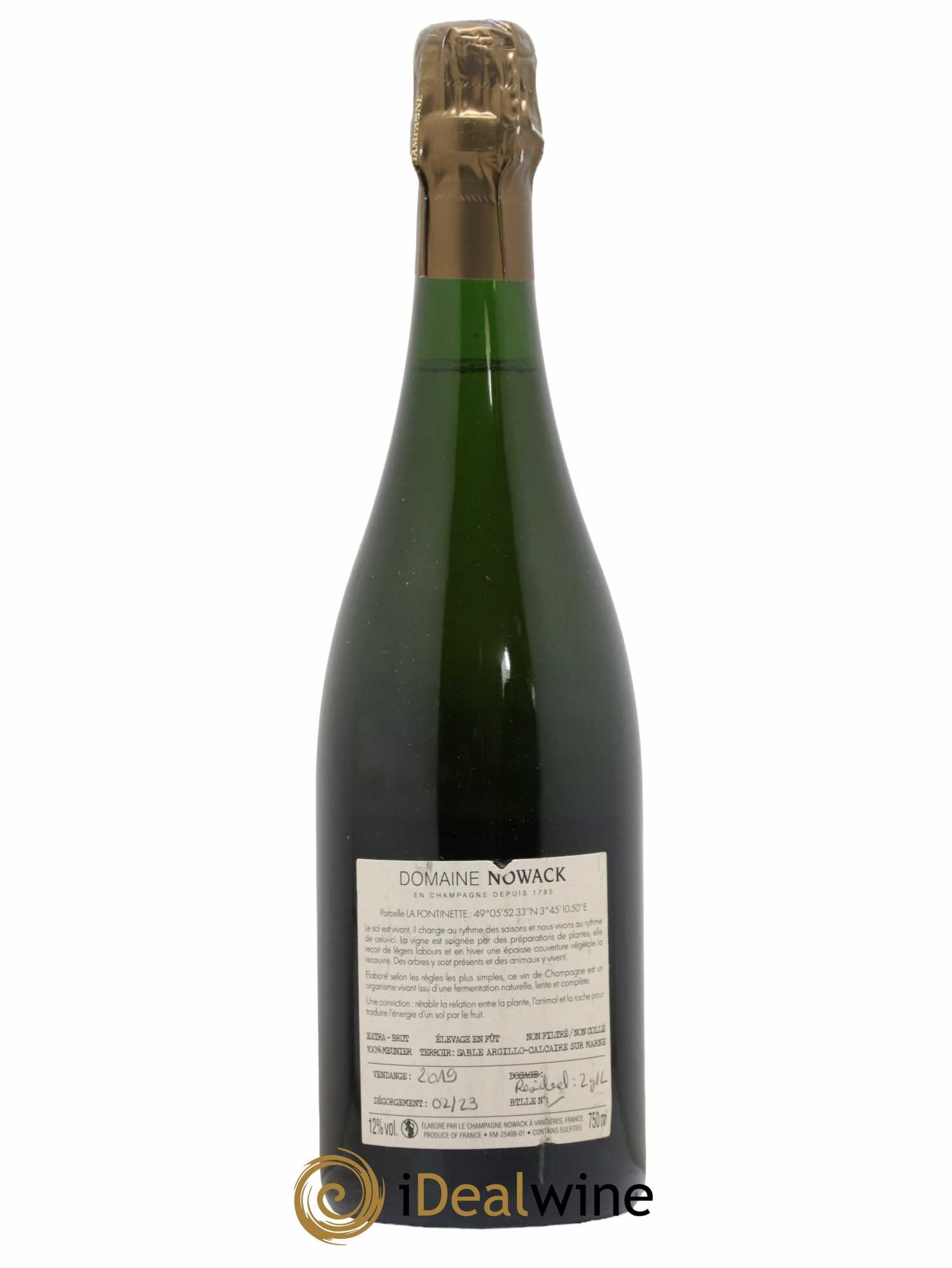 Champagne Nowack La Fontinette 2019 - Lot de 1 bouteille - 1