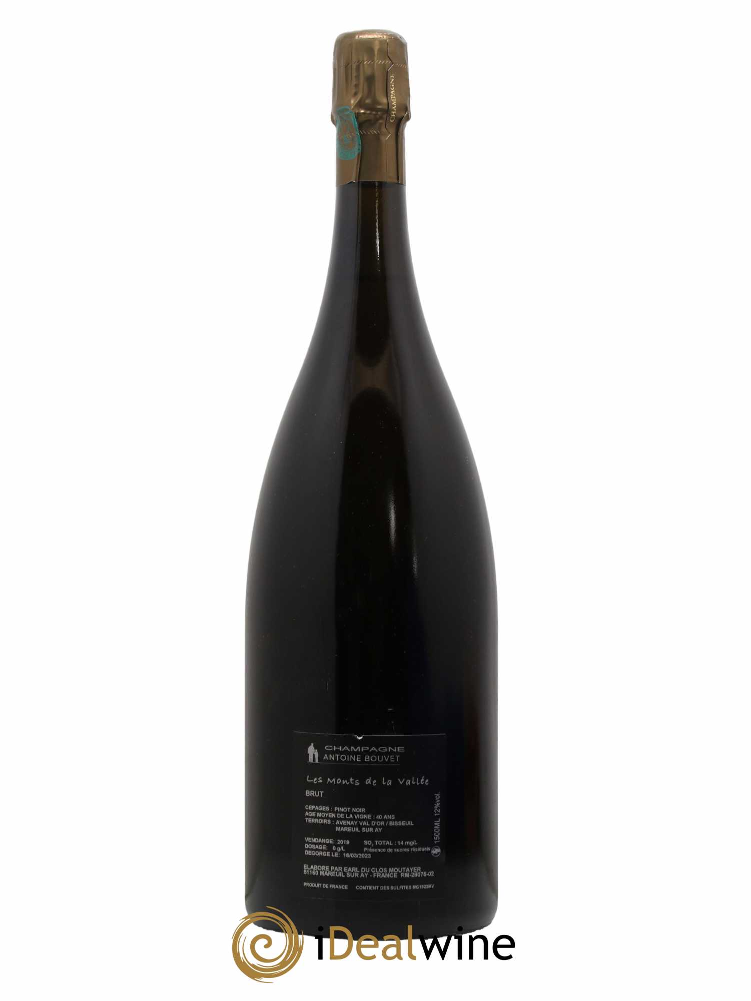 Les Monts de la Vallée Blanc de Noirs Brut Antoine Bouvet 2019 - Lot de 1 magnum - 1