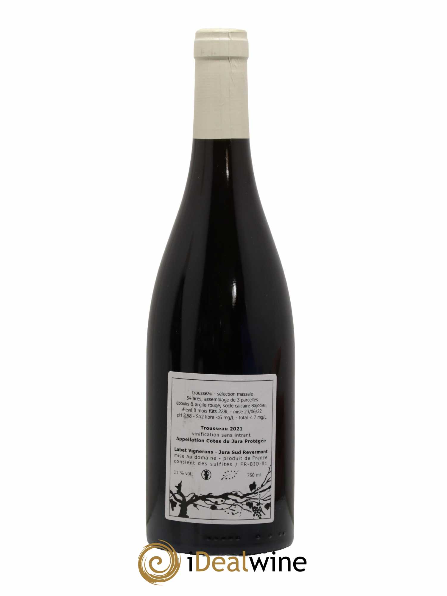 Côtes du Jura Trousseau Sélection Massale Romain - Julien - Charline Labet 2021 - Lot de 1 bouteille - 1