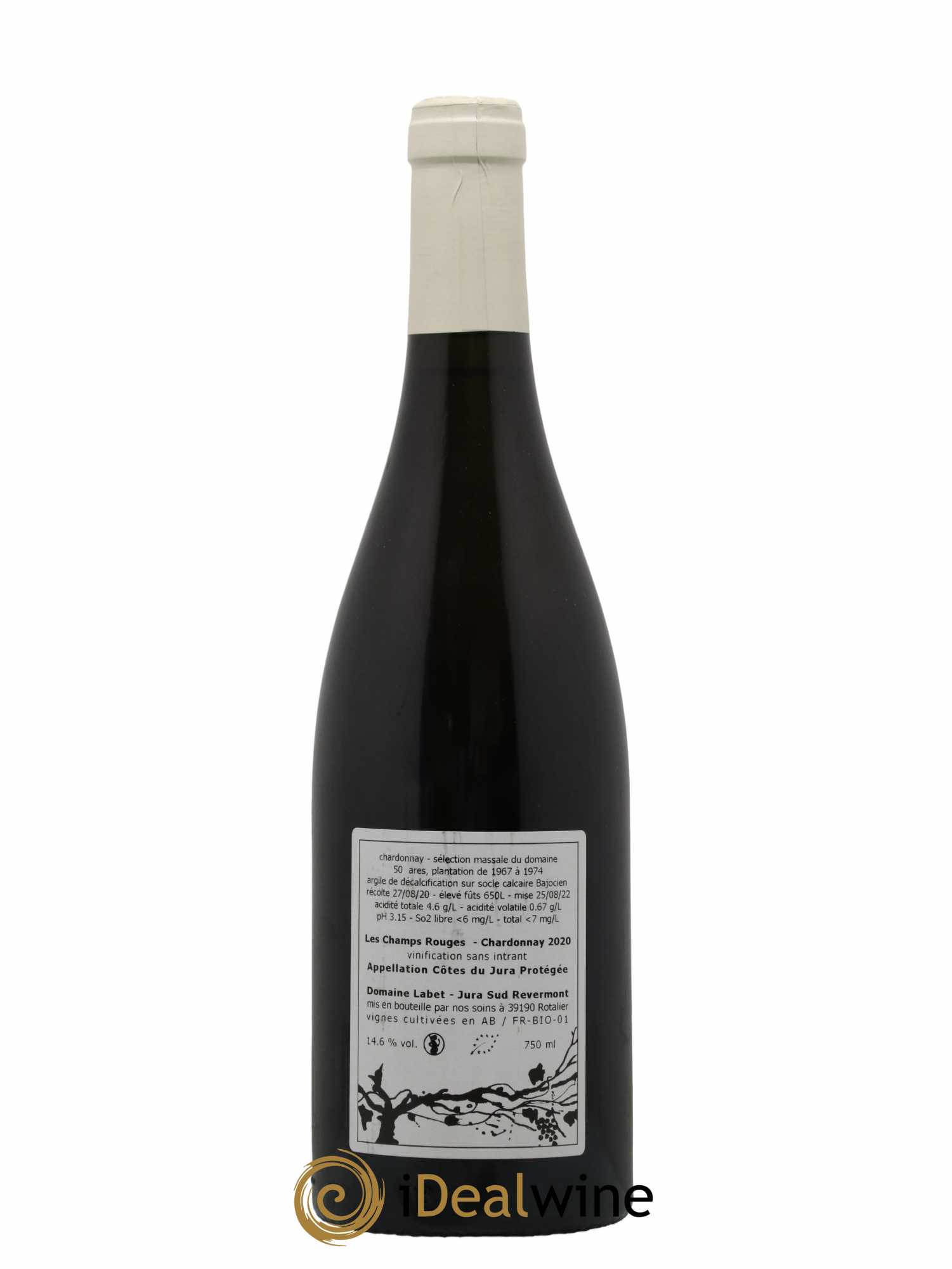 Côtes du Jura Chardonnay Les Champs Rouges Romain - Julien - Charline Labet 2020 - Lot de 1 bouteille - 1