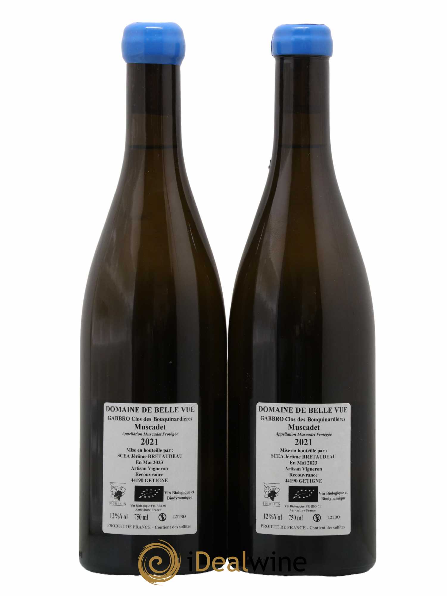 Muscadet-Sèvre-et-Maine Gabbro Clos des Bouquinardières Jérôme Bretaudeau - Domaine de Bellevue 2021 - Lot de 2 bouteilles - 1