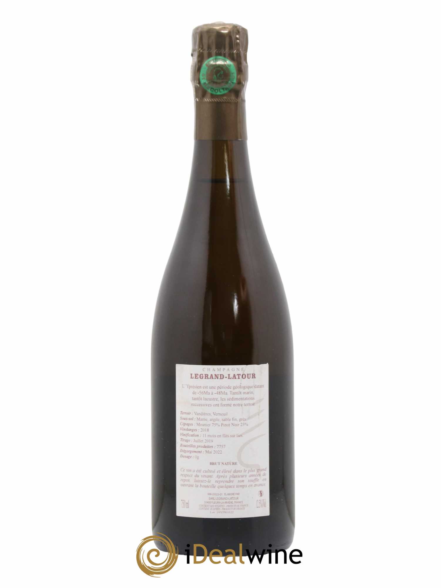 Champagne Yprésien Legrand Latour 2018 - Lot de 1 bouteille - 1