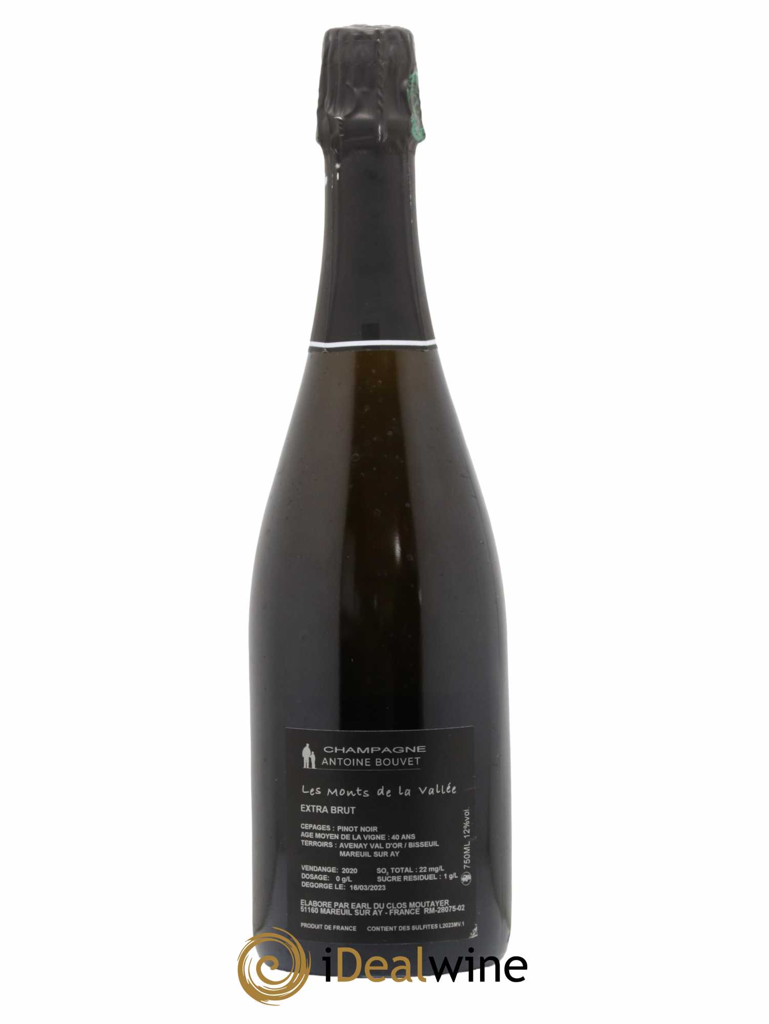 Les Monts de la Vallée Blanc de Noirs Brut Antoine Bouvet 2020 - Lot de 1 bouteille - 1