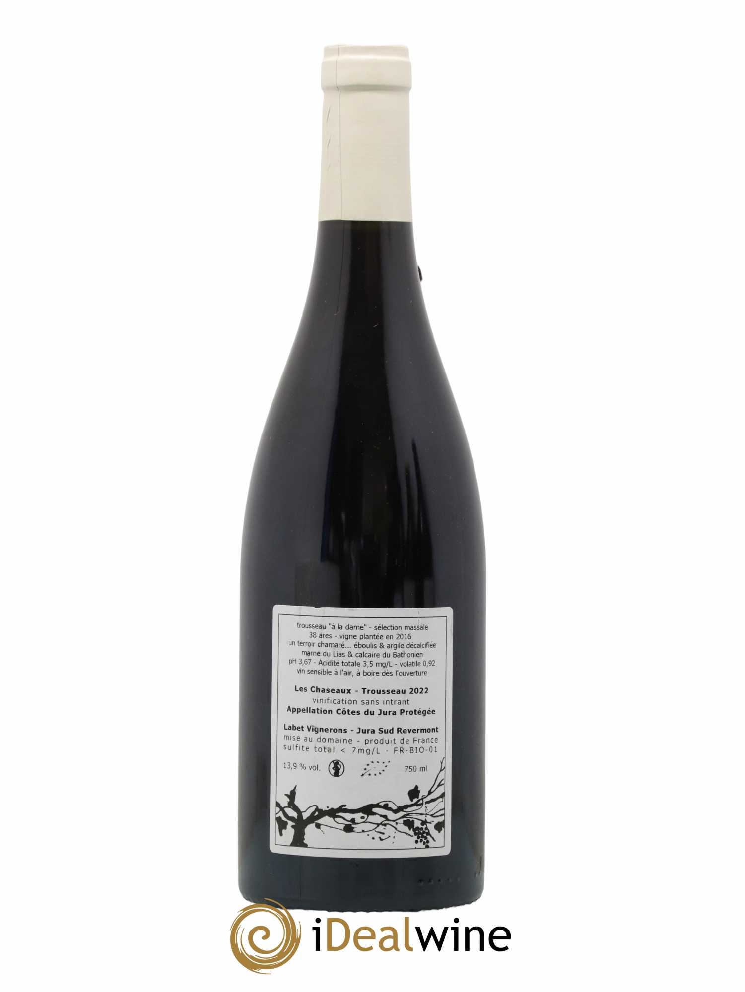 Côtes du Jura Trousseau Les Chaseaux Romain - Julien - Charline Labet 2022 - Lot de 1 bouteille - 1