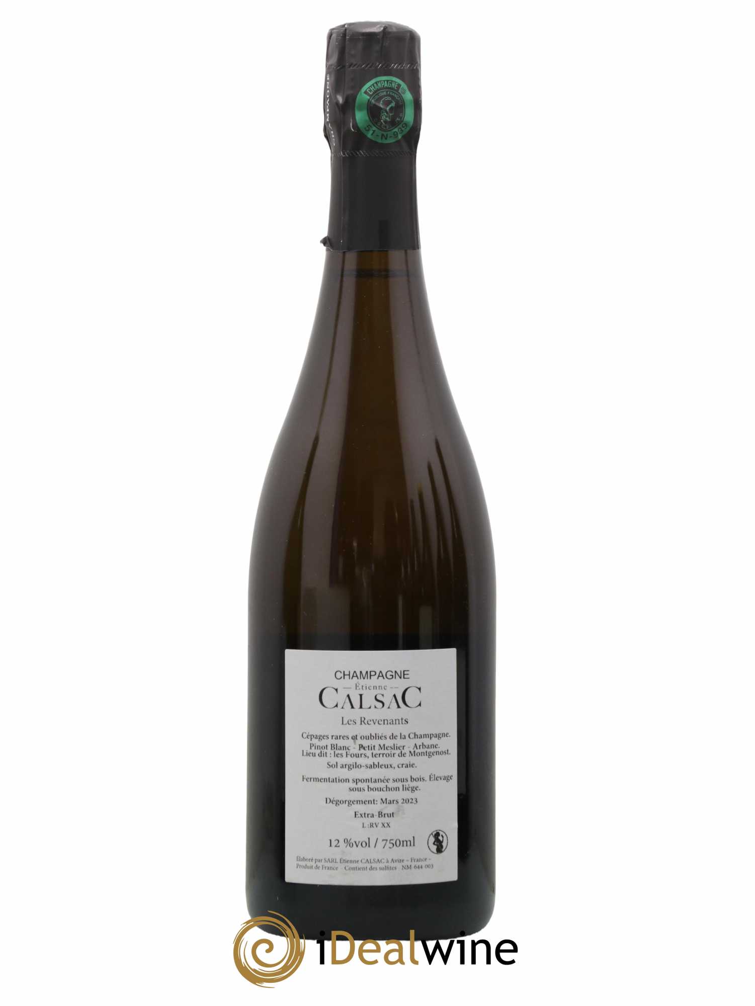 Les Revenants Blanc de Blancs Extra-Brut Etienne Calsac - Lot de 1 bouteille - 1