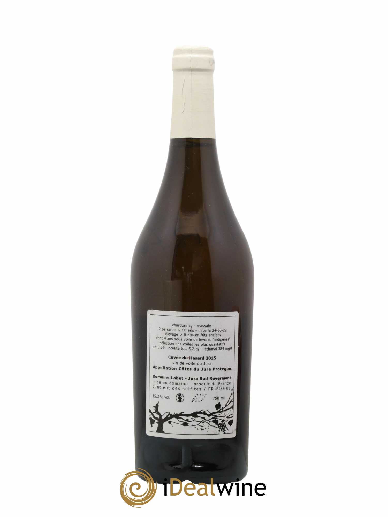 Côtes du Jura Vin de voile Chardonnay du Hasard Romain - Julien - Charline Labet 2015 - Lot de 1 bouteille - 1